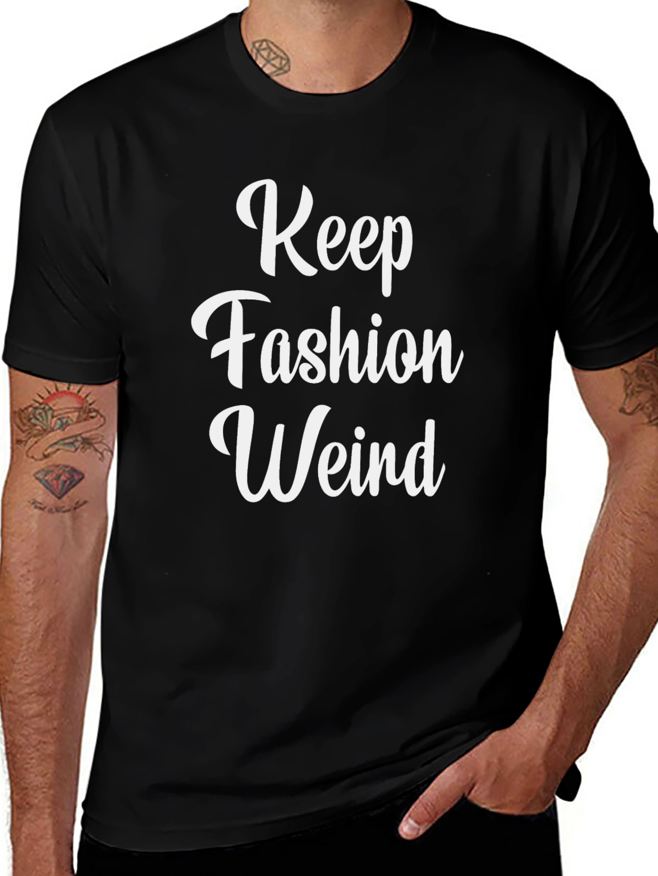 Variant 5 of Keep Fashion Weird T-Shirt - Black