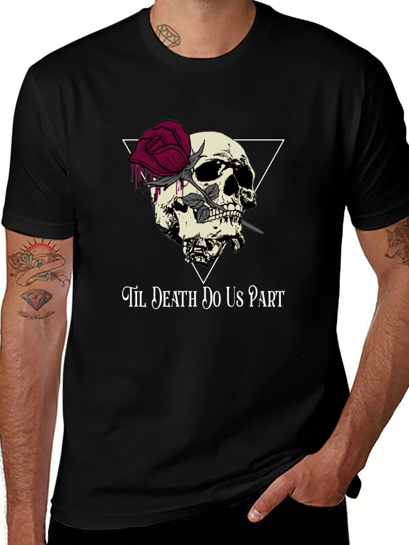 Variant 22 of Til Death Do Us Part Skull & Rose Graphic Tee