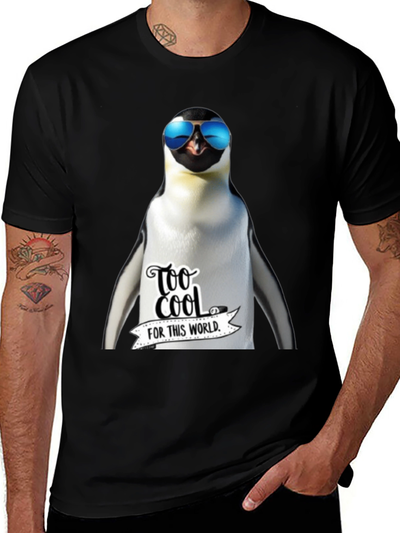 Variant 25 of Cool Penguin Graphic Tee - Too Cool For This World