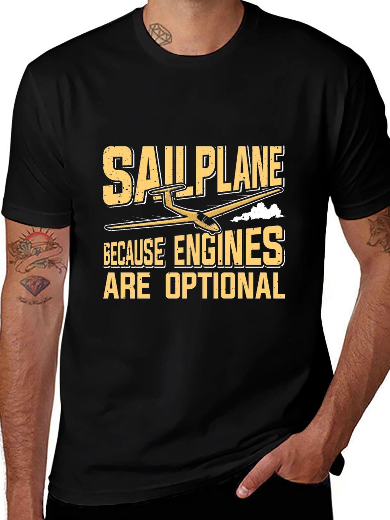 Variant 23 of Sailplane T-Shirt: Because Engines are Optional!