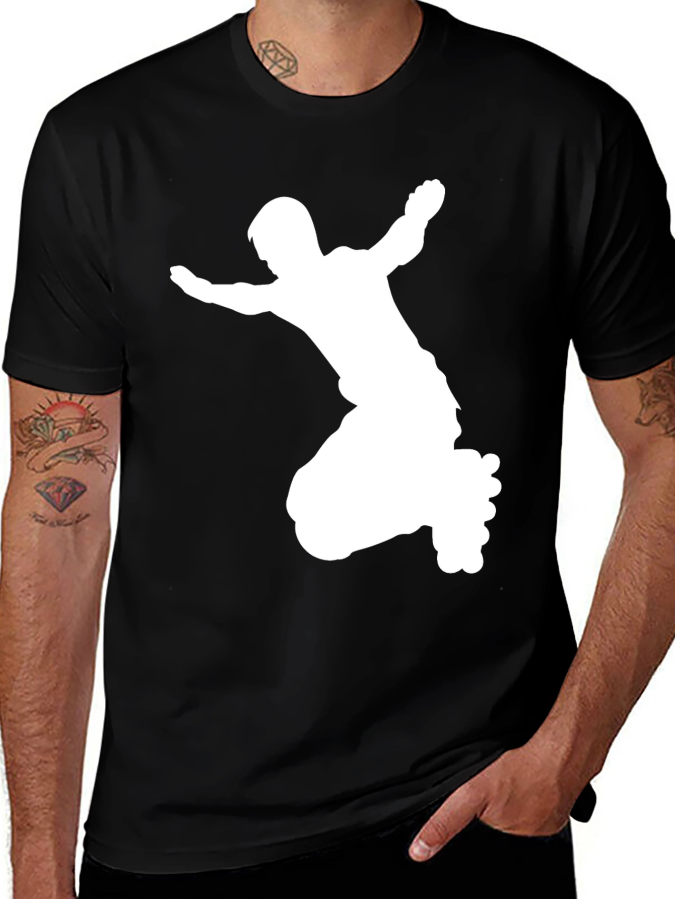 Variant 15 of Roller Skater Graphic Tee - Black