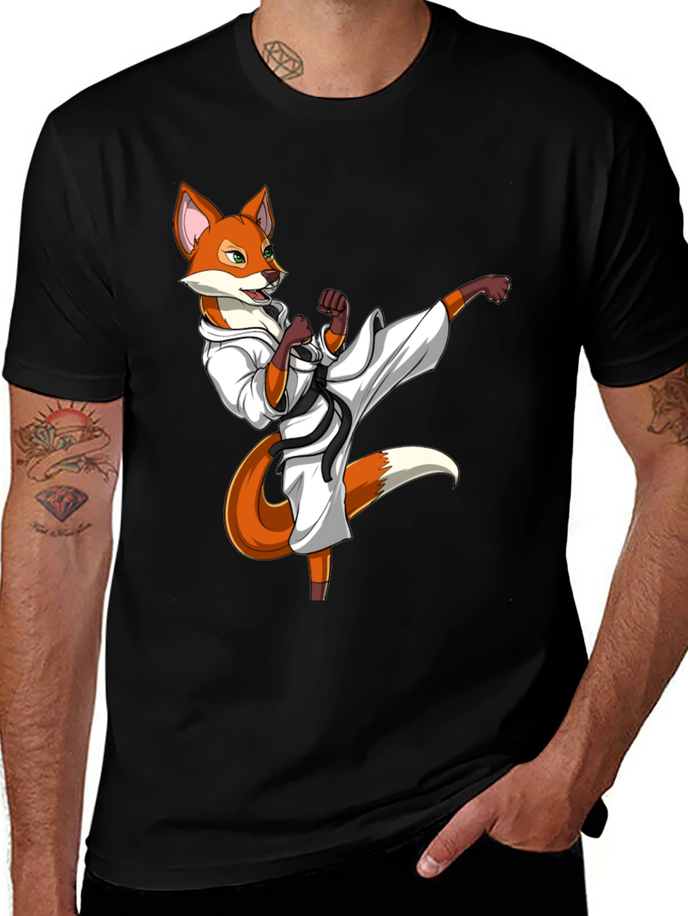 Variant 10 of Martial Arts Fox Graphic T-Shirt