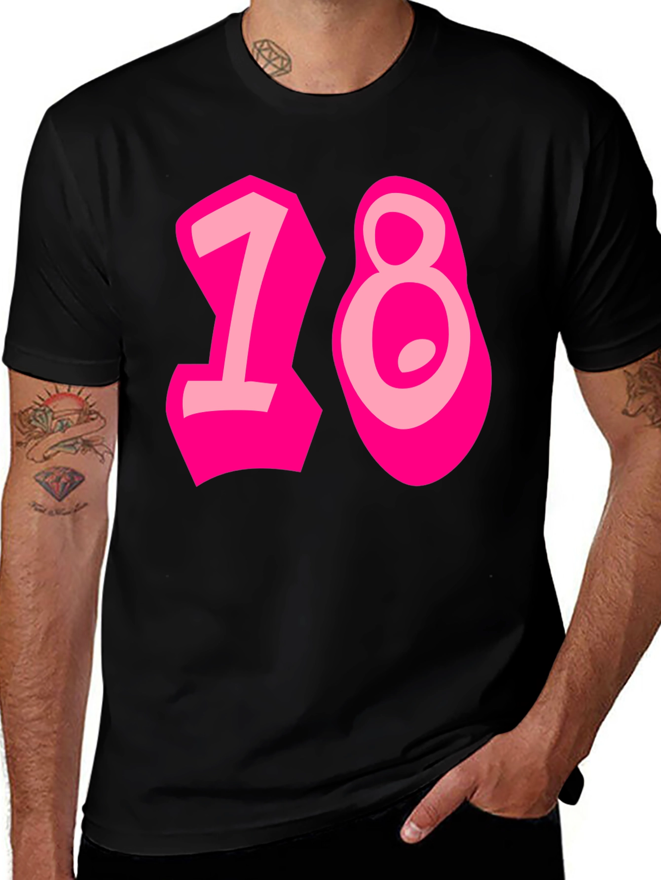 Black Funky 18th Birthday Graphic Tee main image