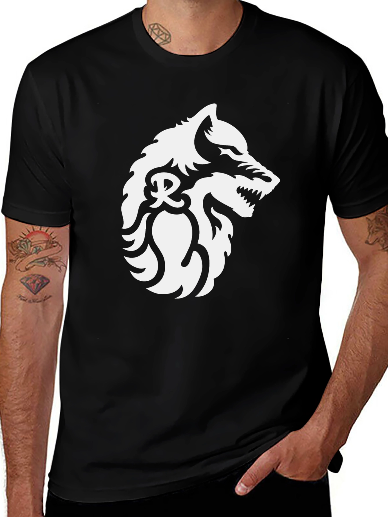 Variant 24 of Wolf Graphic Black T-Shirt - Stylish Men's Tee