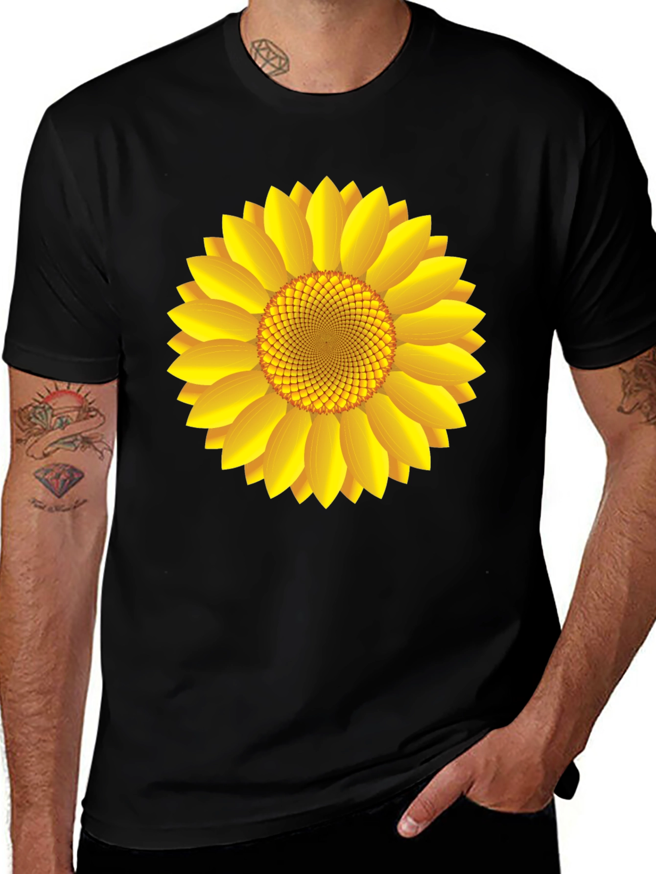 Variant 16 of Sunflower Graphic Print Black T-Shirt