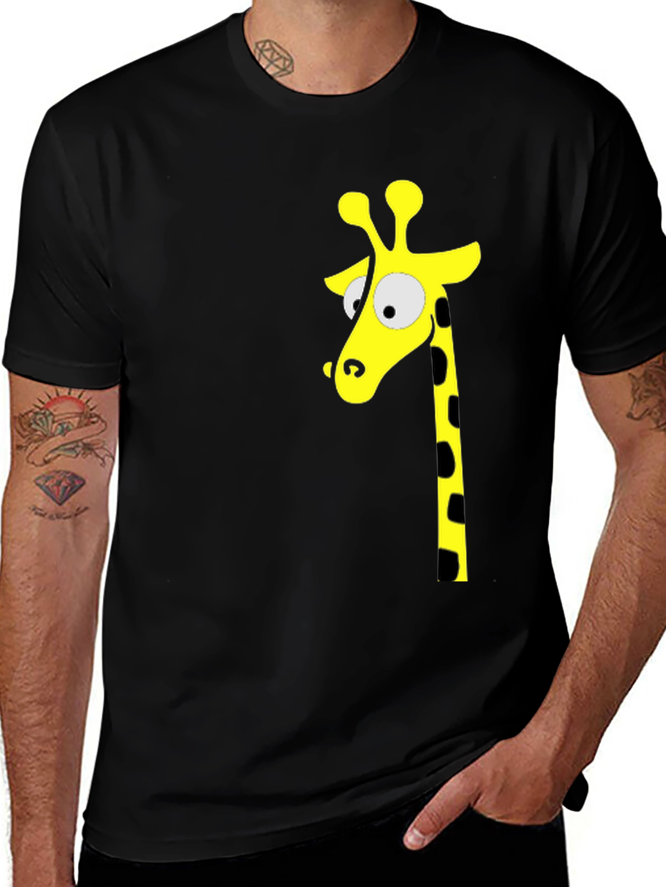 Variant 9 of Black T-Shirt with Giraffe Graphic