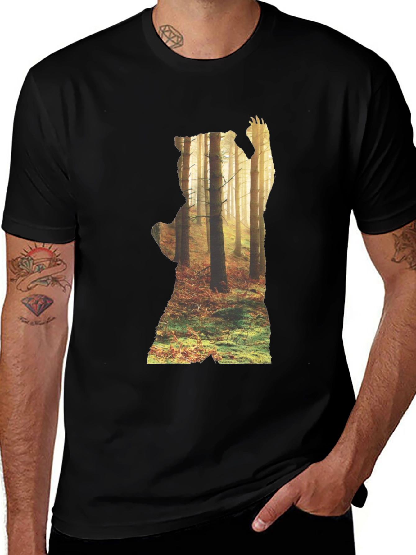 Variant 20 of Nature Bear Silhouette Graphic Tee