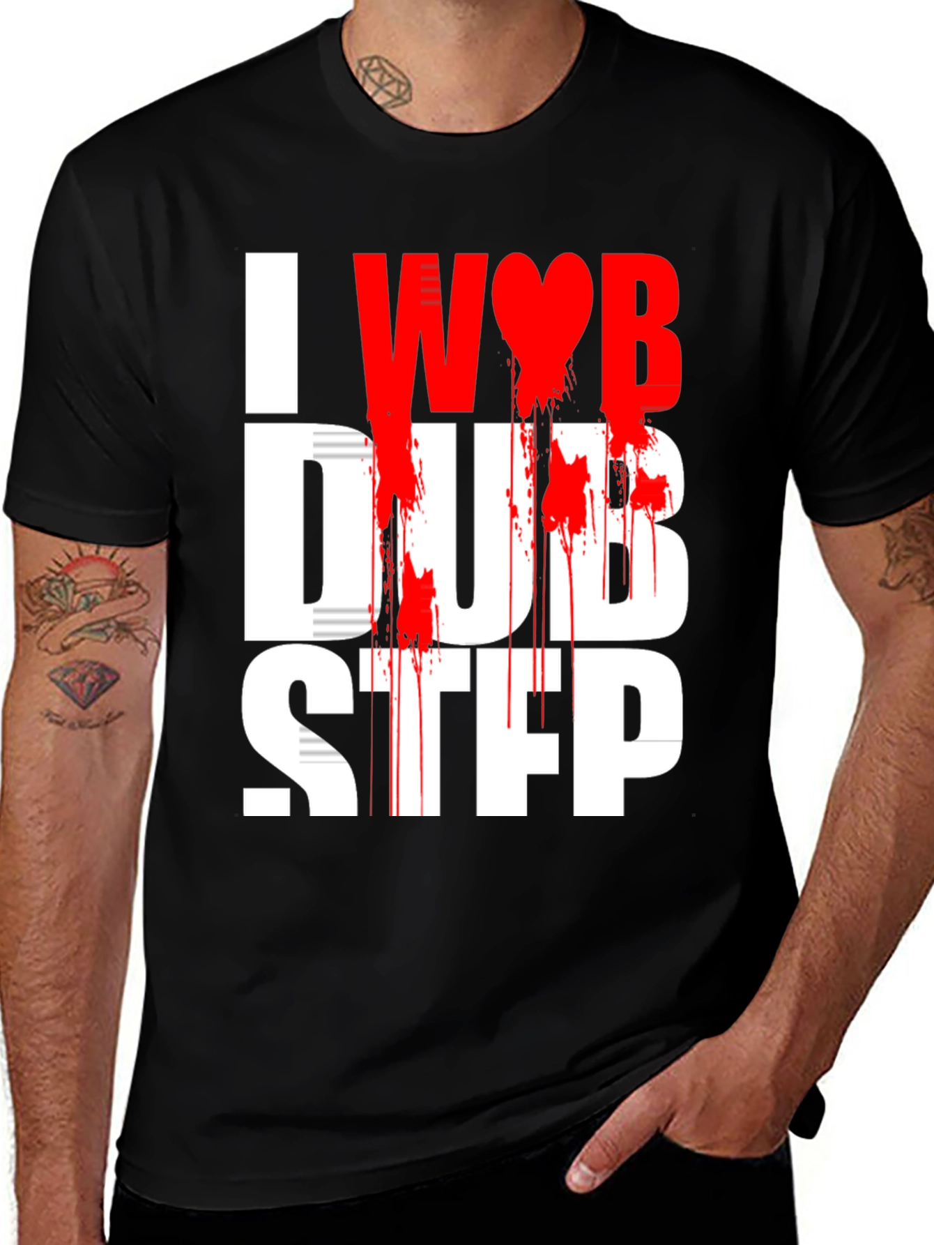I Heart Dubstep Black Graphic Tee