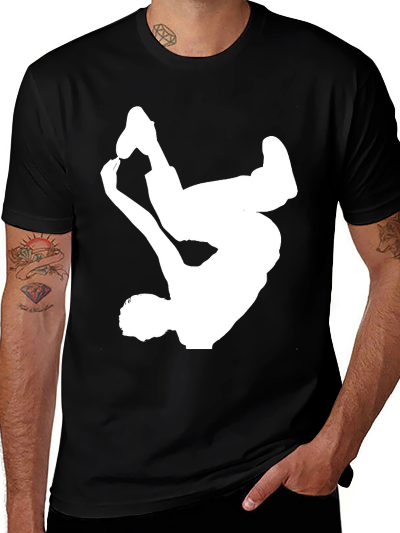 Variant 20 of Breakdance Silhouette Black Graphic Tee