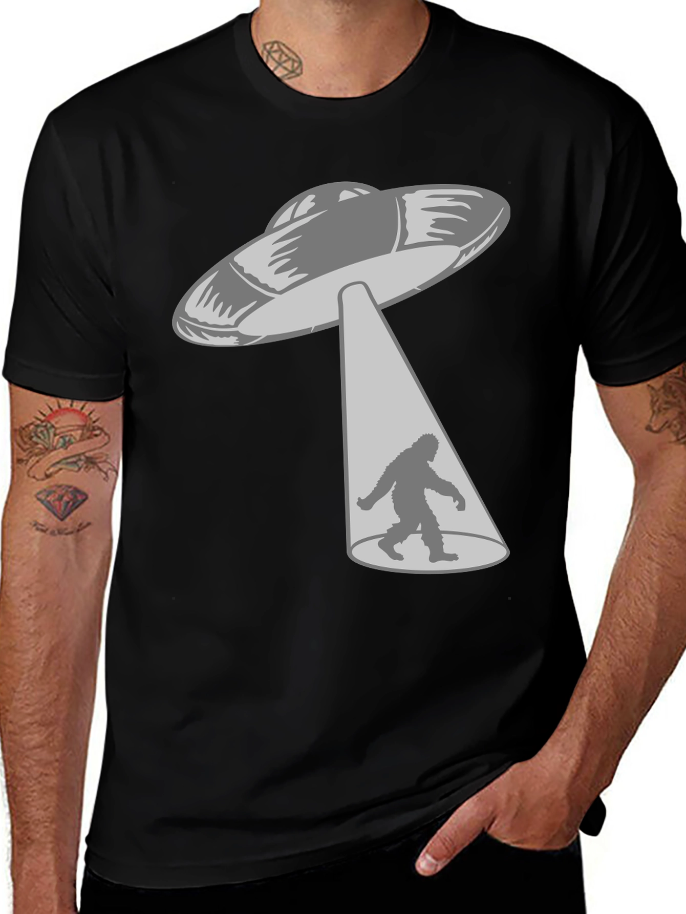 Variant 11 of UFO Abduction Bigfoot T-Shirt