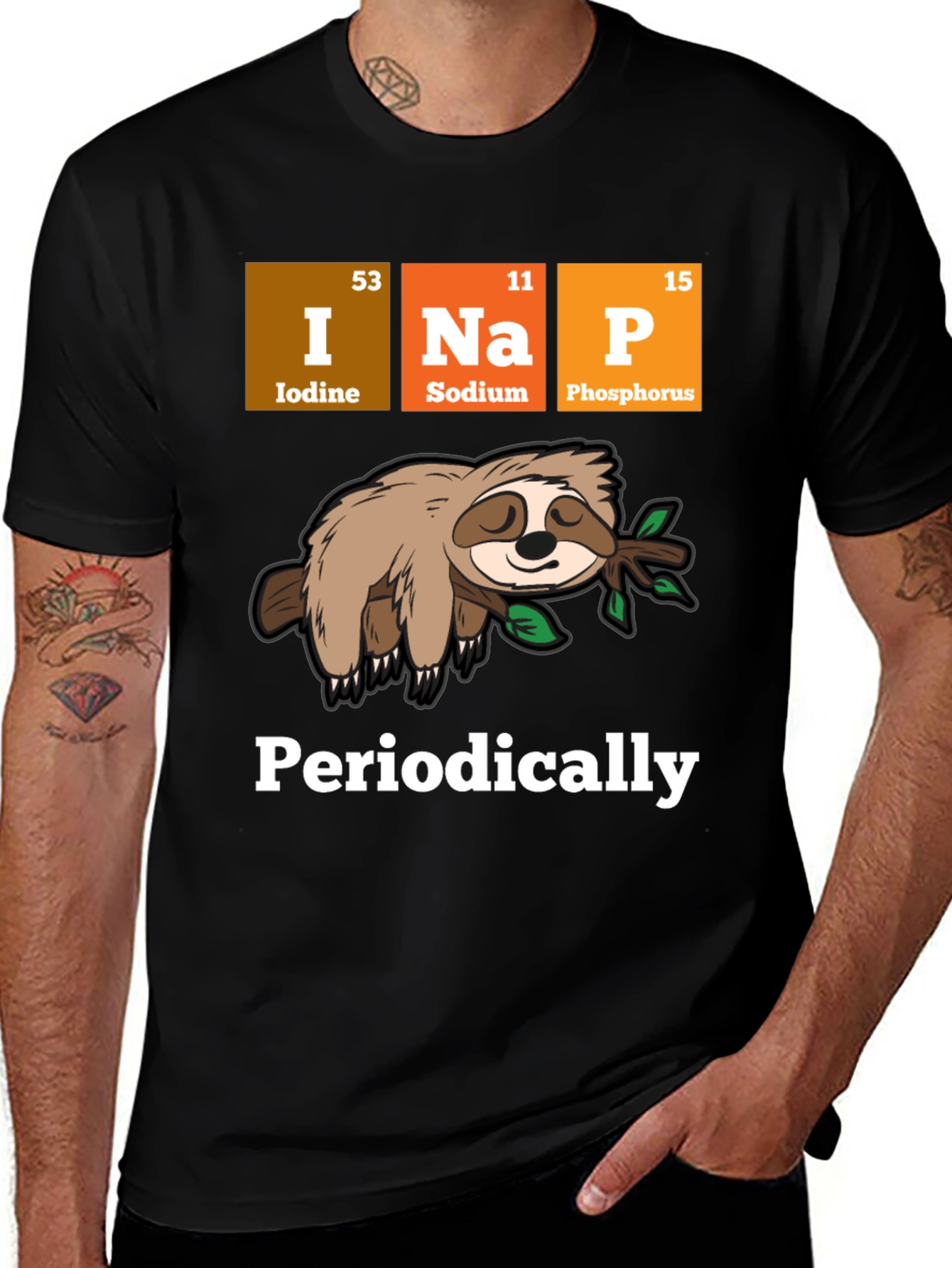 Variant 25 of I Nap Periodically T-Shirt - Funny Science Sloth Tee