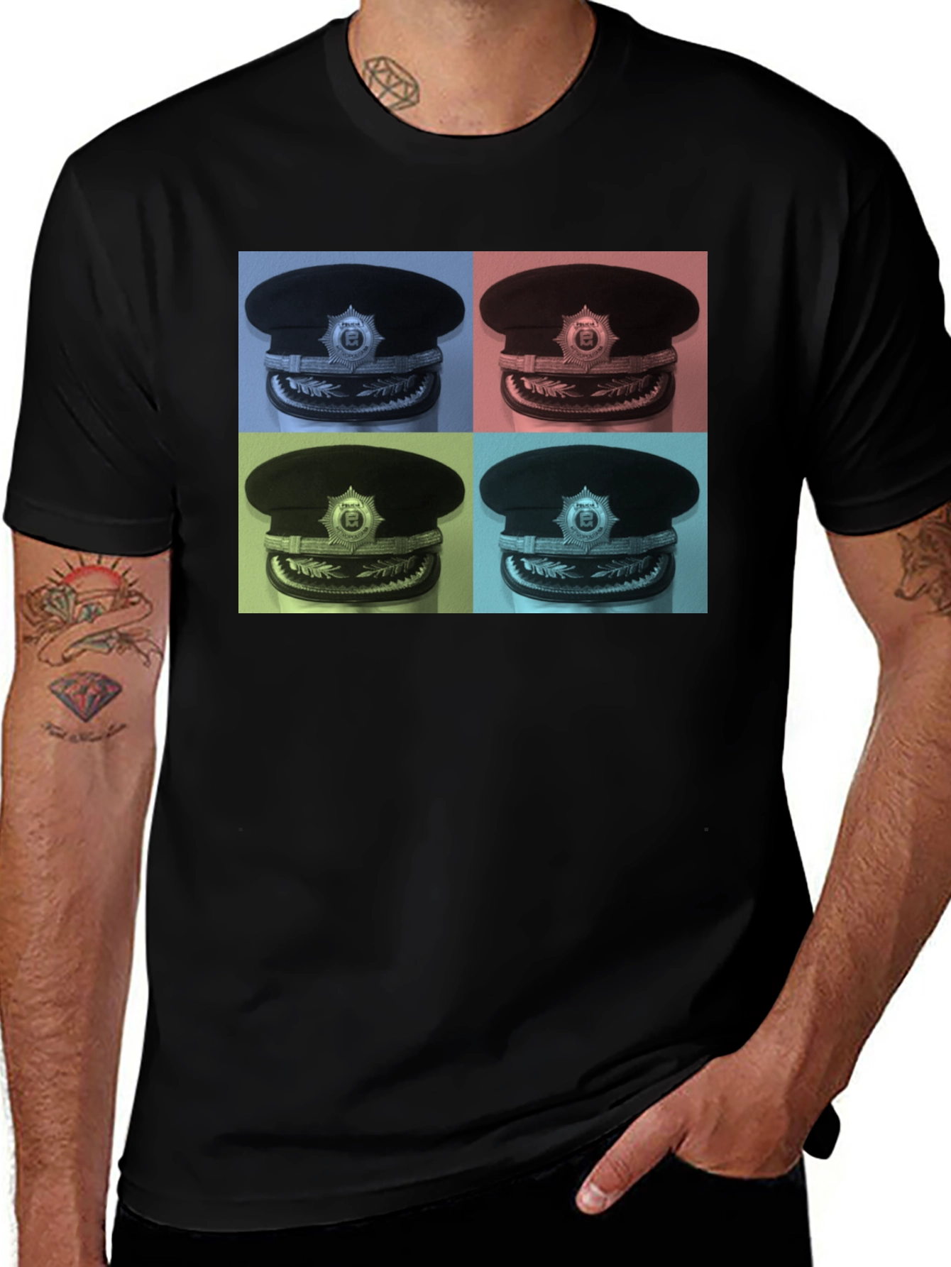 Variant 10 of Pop Art Police Hat Graphic Tee