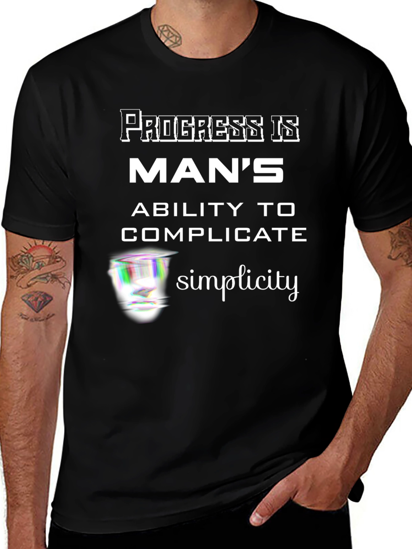 Variant 8 of Progress is Man's T-Shirt - Complicated Simplicity