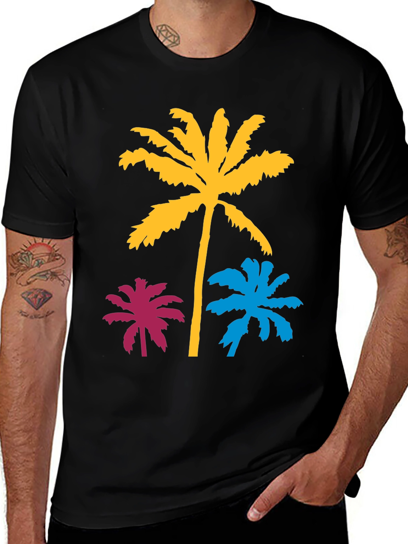 Variant 10 of Tropical Palm Tree Graphic Tee - Summer Vibes!