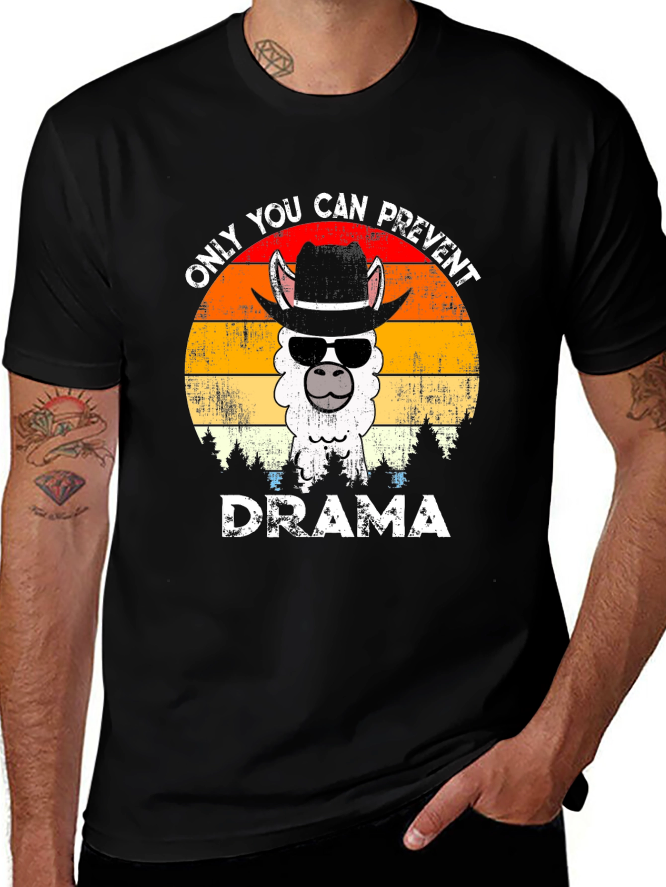 Variant 21 of Funny Llama Drama Prevention T-Shirt