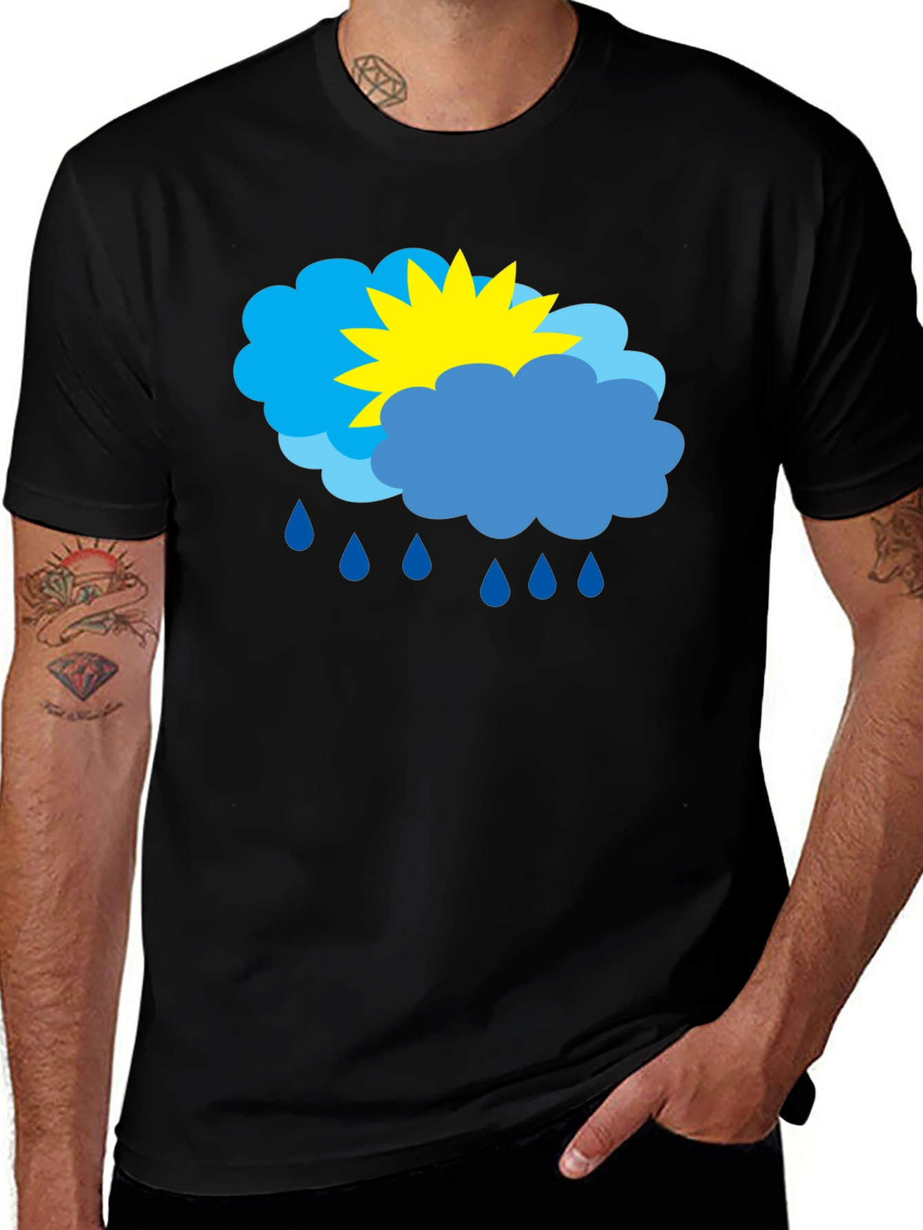 Variant 20 of Weather Graphic T-Shirt - Sunny & Rainy Day Design