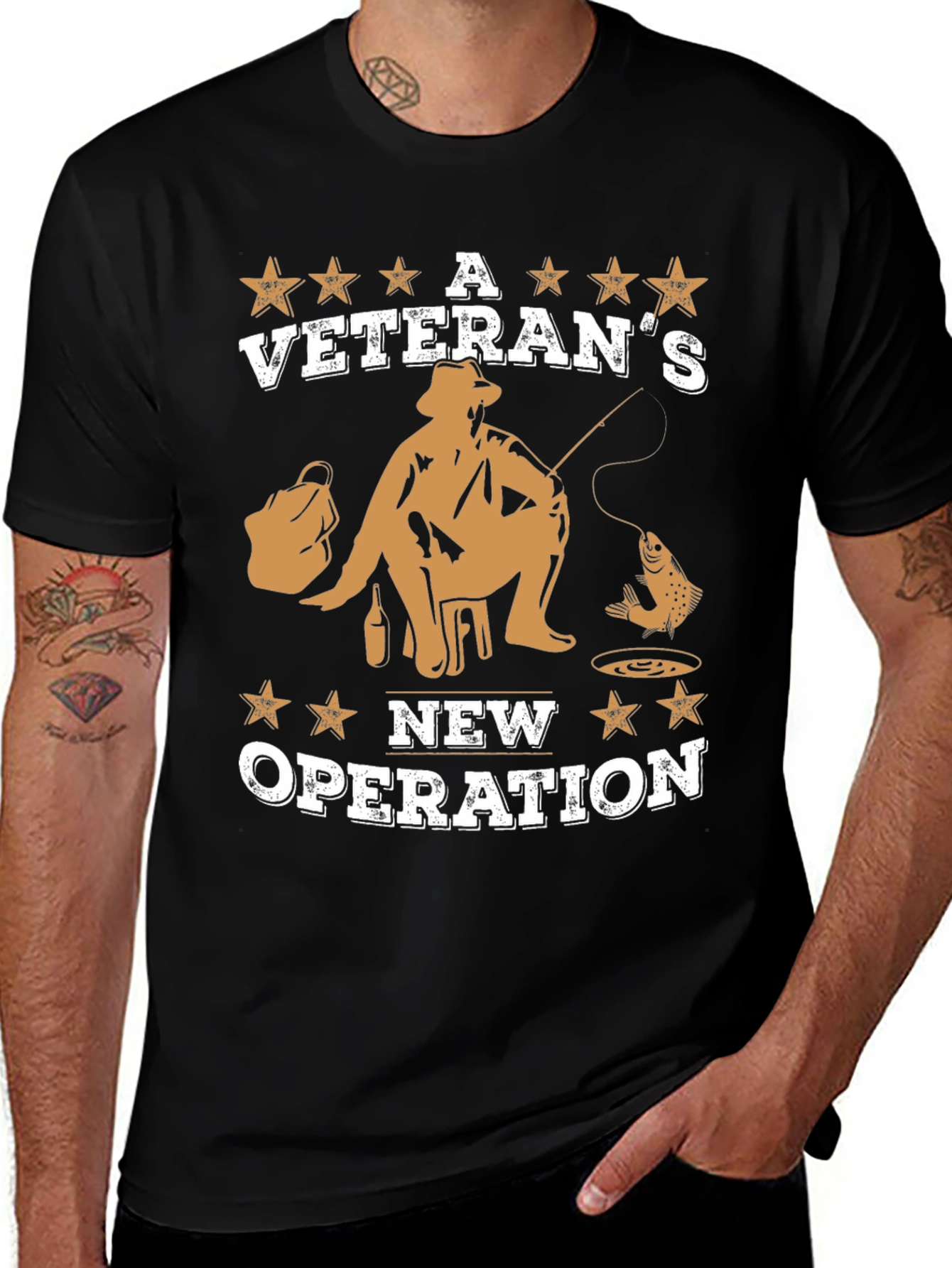 Variant 17 of Veteran's New Operation Black T-Shirt