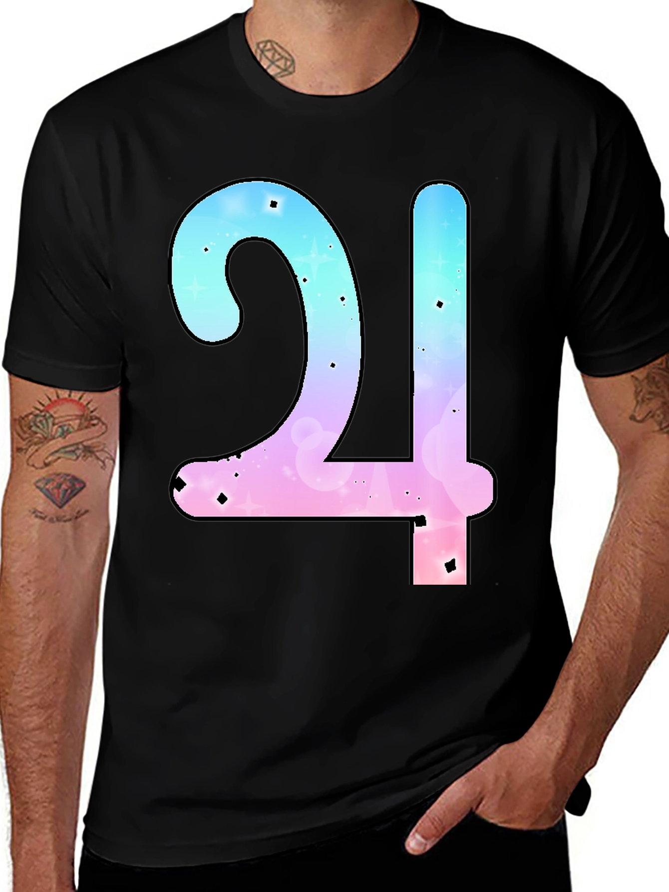 Galaxy Number 24 Black T-Shirt