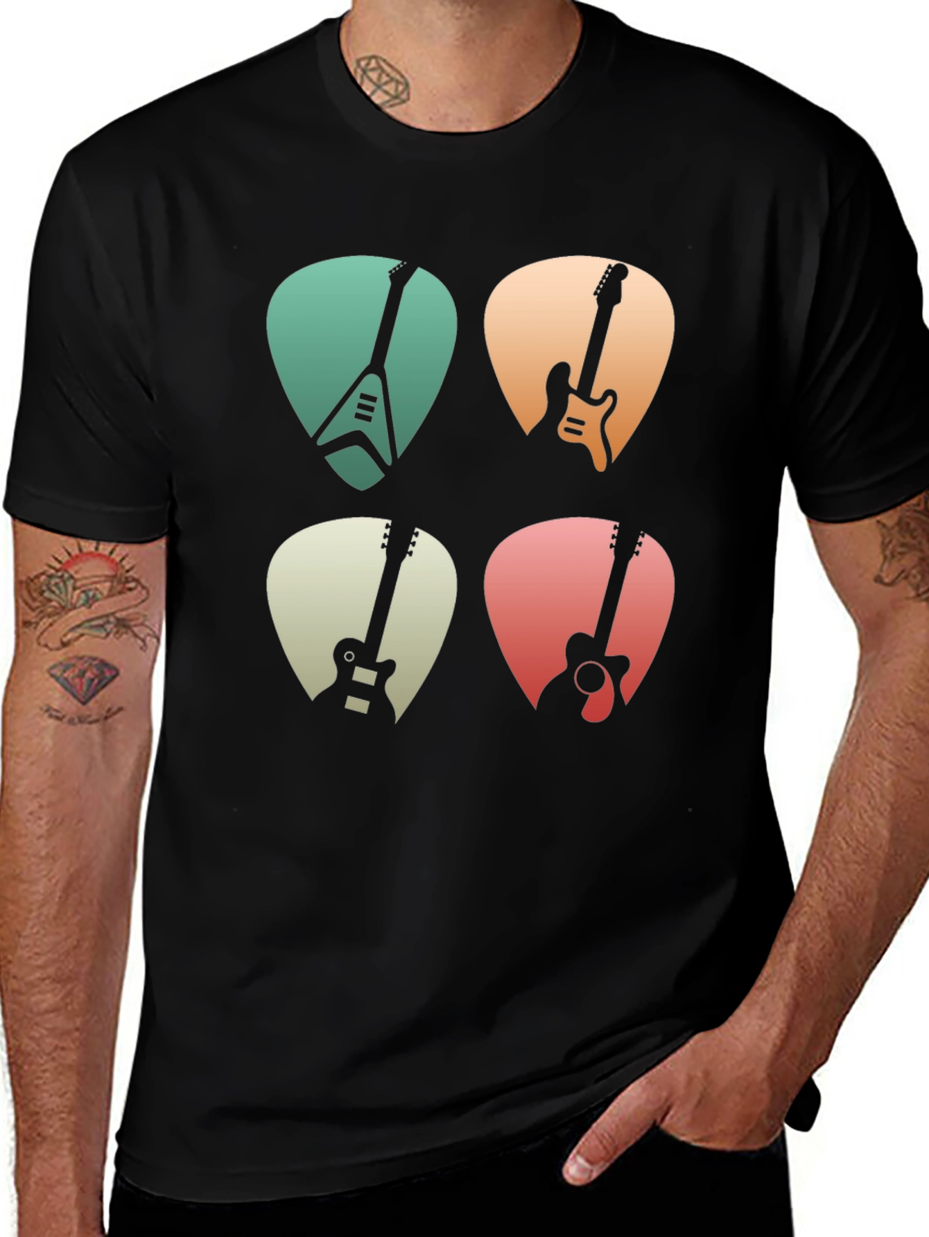 Variant 11 of Guitar Pick T-Shirt Music Lover Tee
