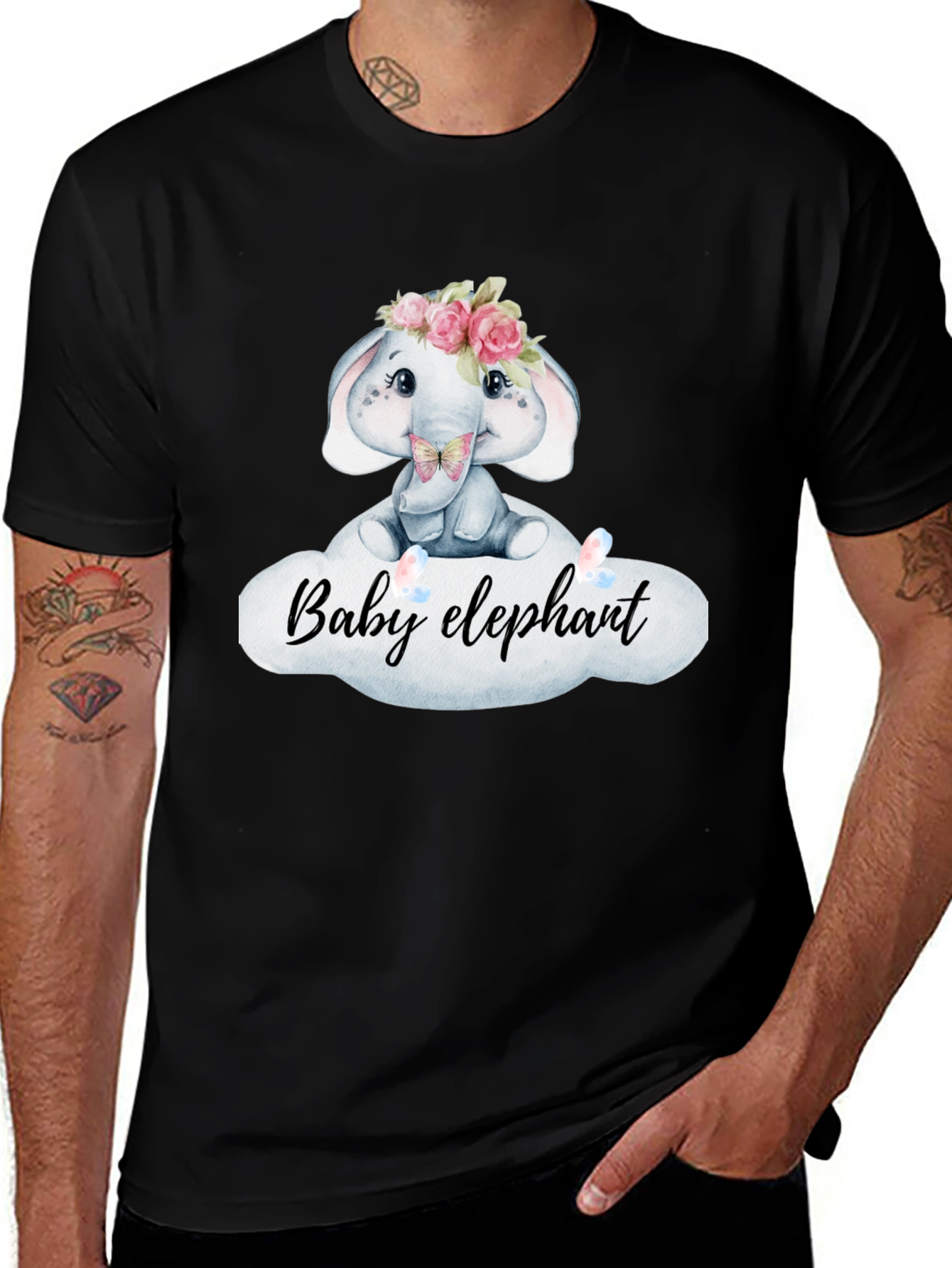Variant 25 of Cute Baby Elephant Graphic Tee