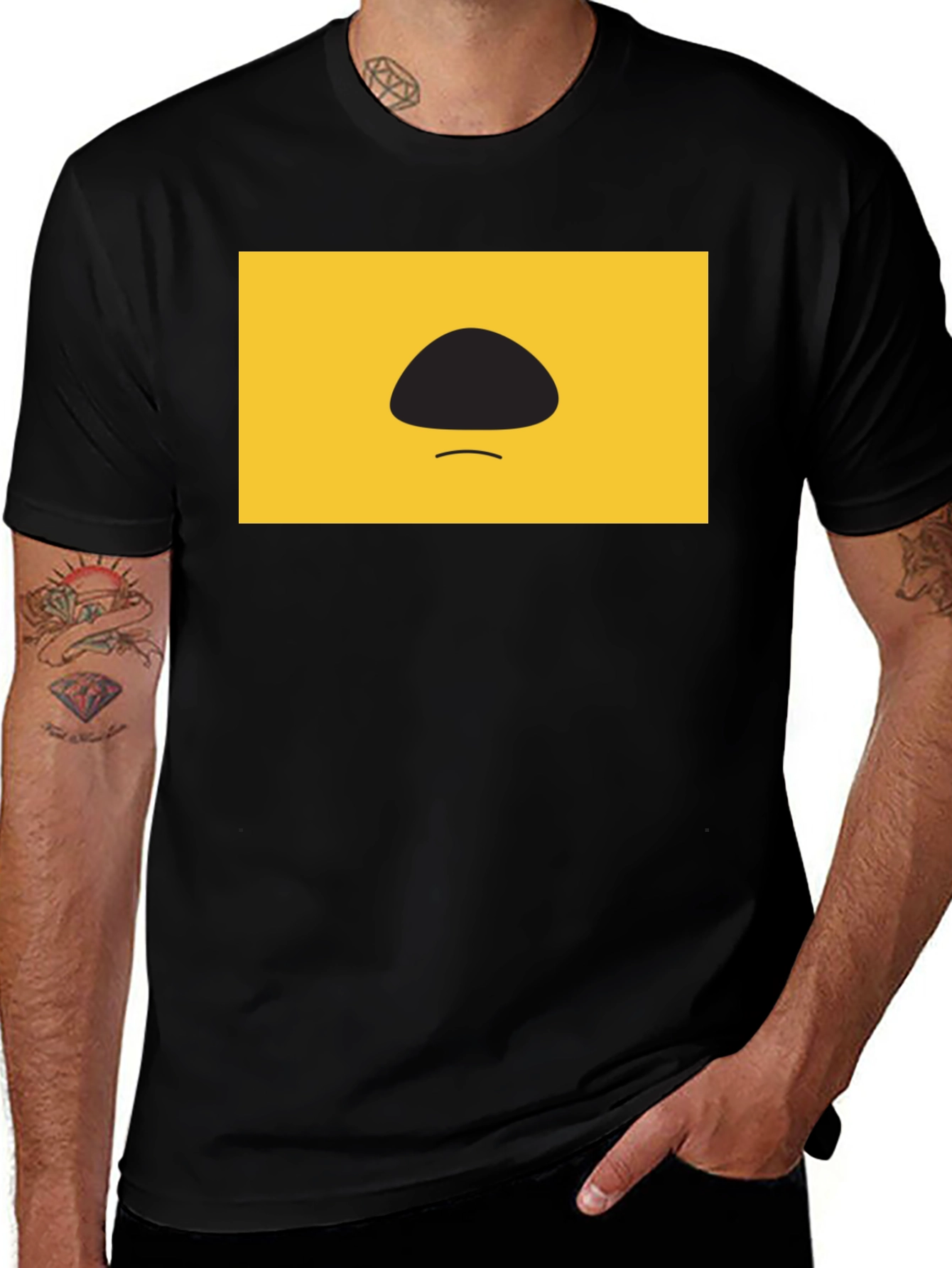 Variant 23 of Sad Face Graphic Tee - Black T-Shirt