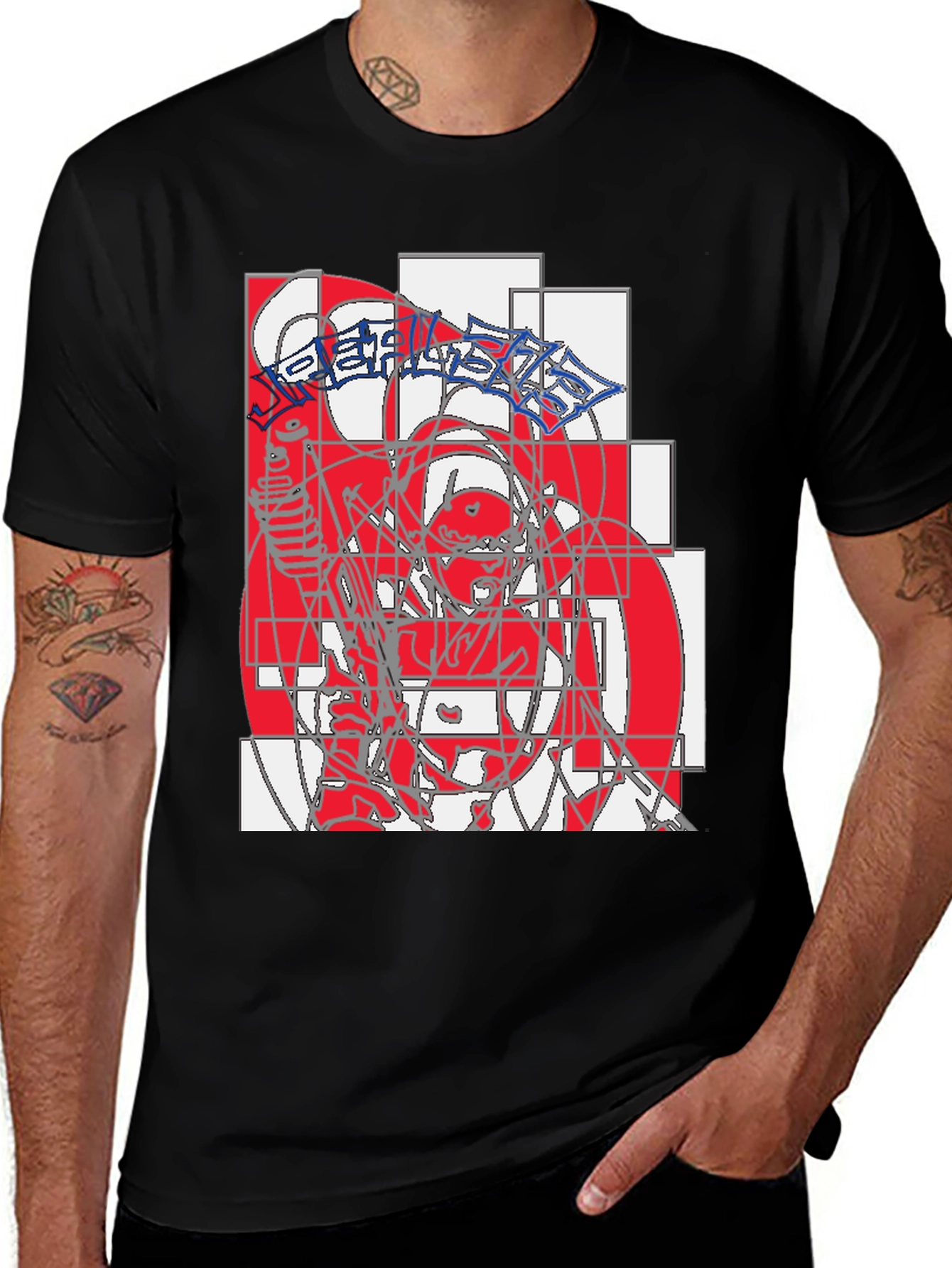 Variant 23 of Abstract Graphic Print Crew Neck T-Shirt