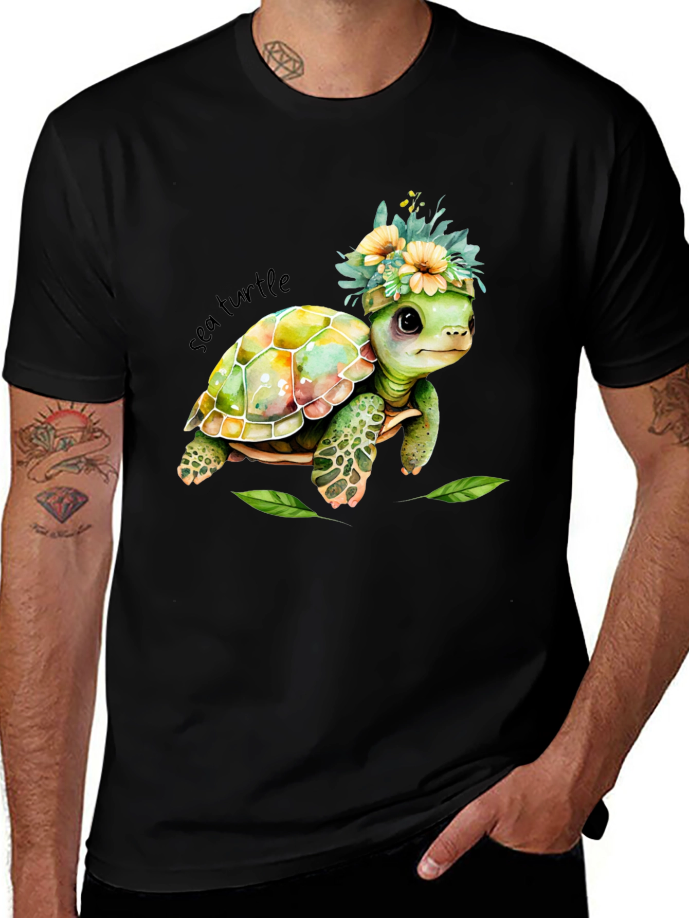 Variant 4 of Cute Sea Turtle Graphic Tee