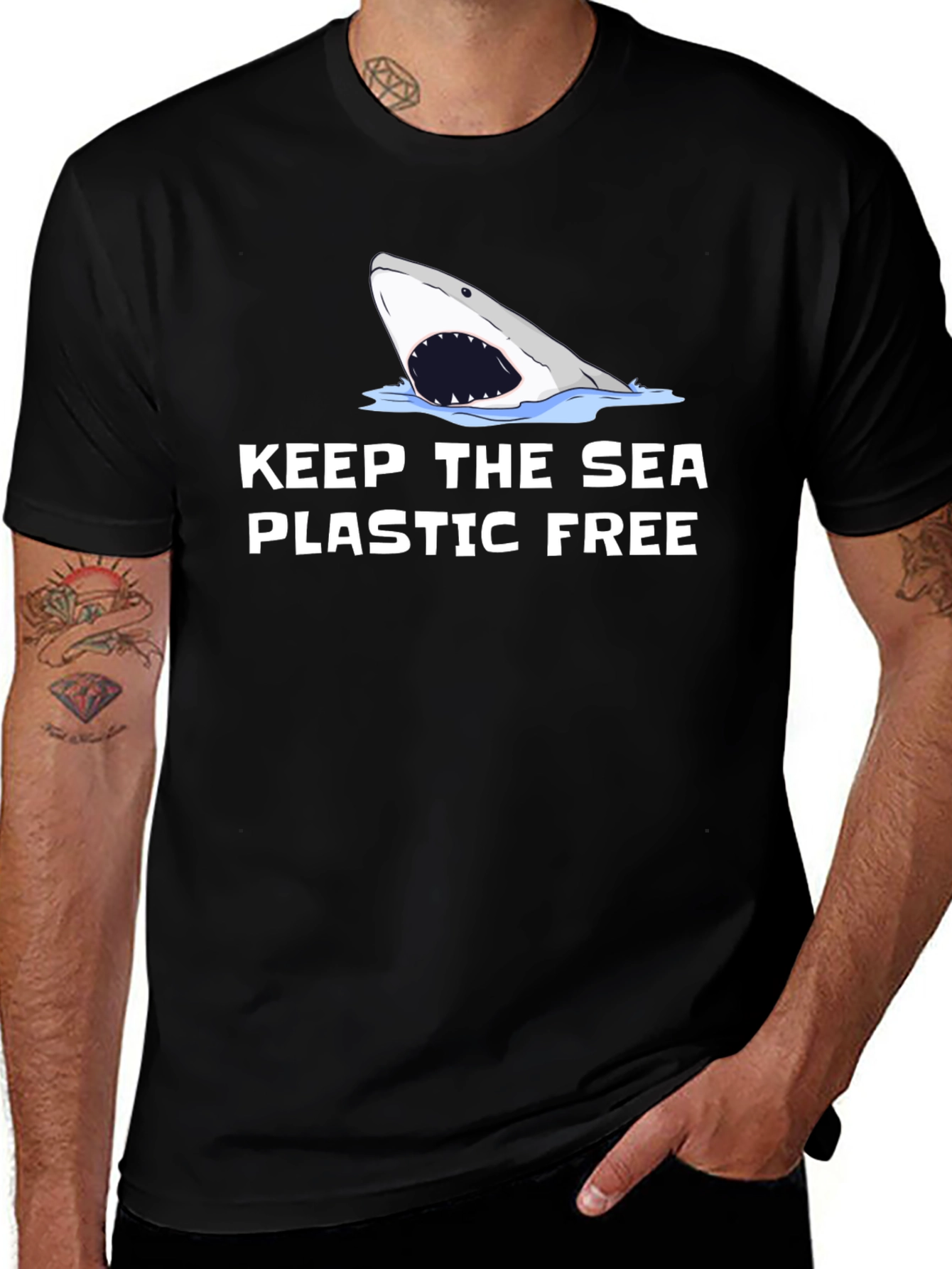 Variant 17 of Keep the Sea Plastic Free - Shark T-Shirt