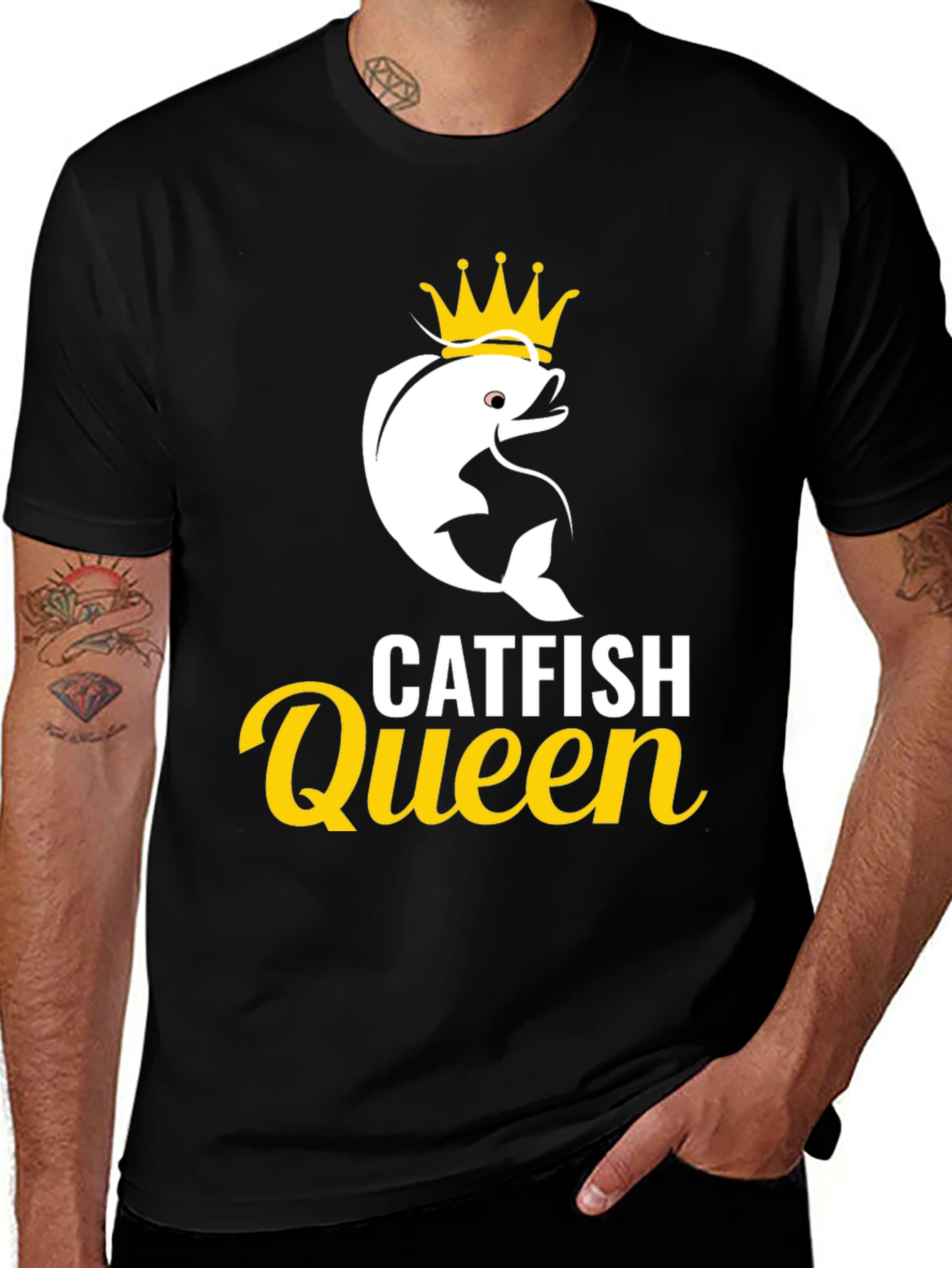Variant 7 of Catfish Queen Graphic Tee - Fishing Apparel