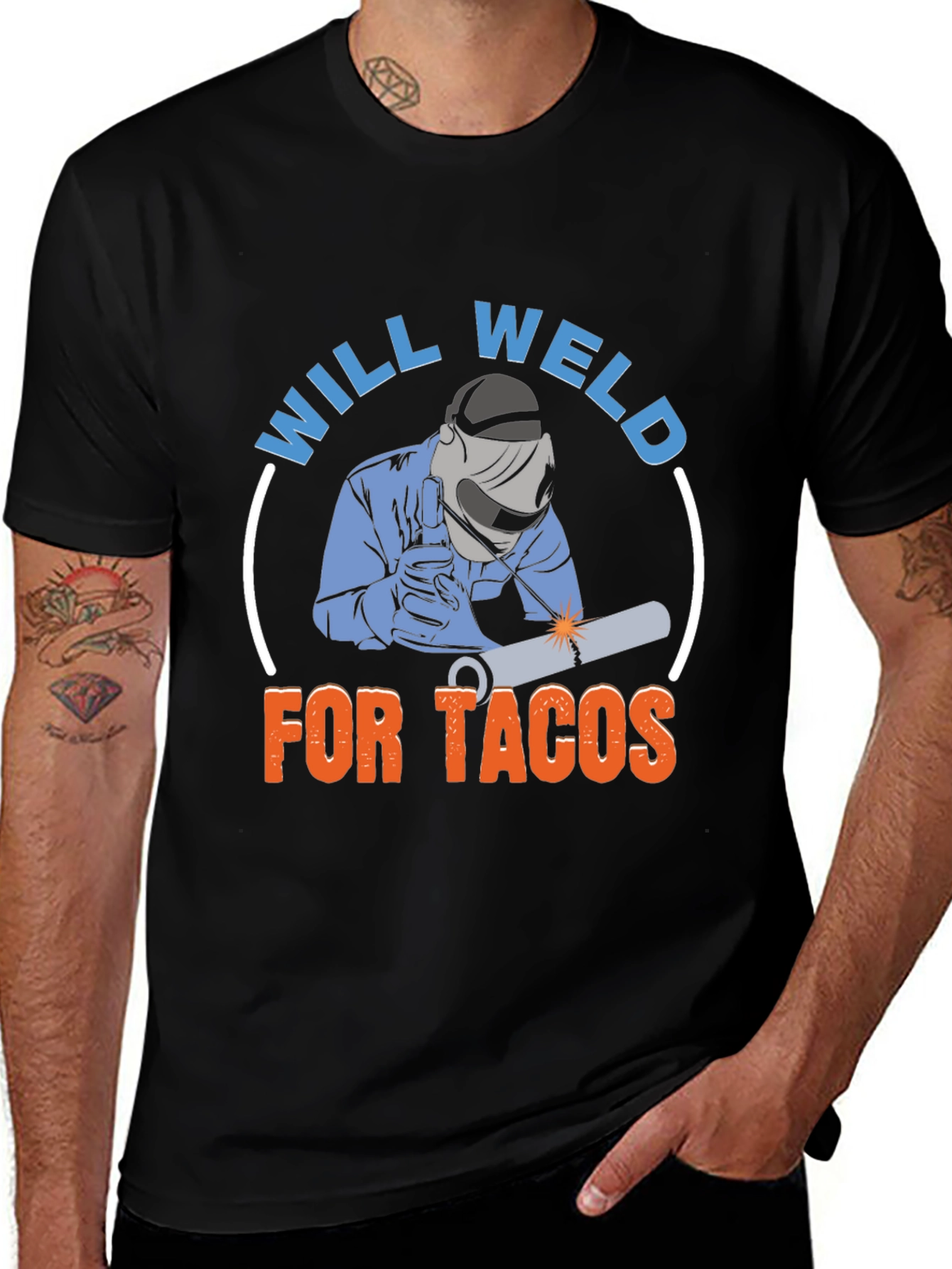 Variant 17 of Will Weld For Tacos T-Shirt - Welding Humor