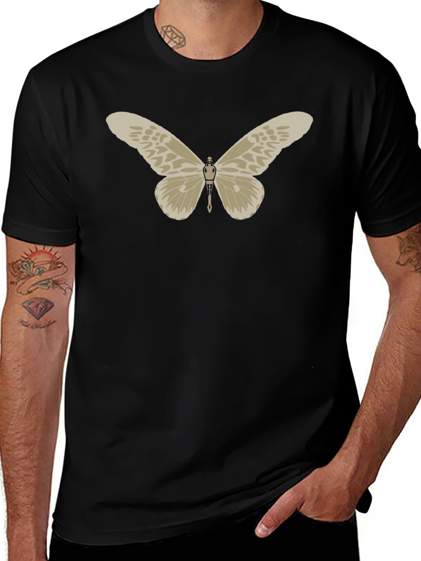 Variant 30 of Butterfly Graphic Black T-Shirt