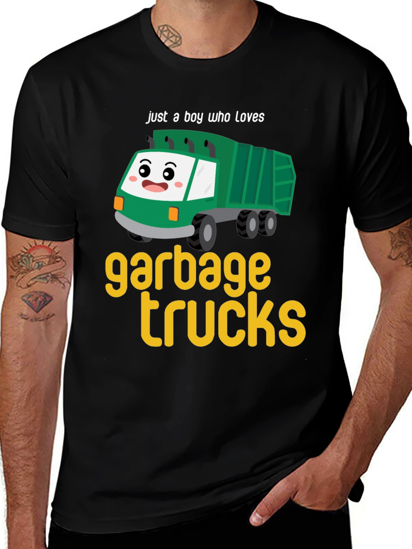 Variant 4 of Garbage Truck Lover Tee - Boy's Cute Cartoon Truck T-Shirt