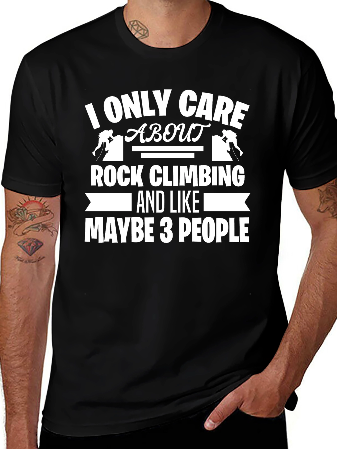 Variant 5 of Rock Climbing Fan T-Shirt - Only Care About 3 People Tee