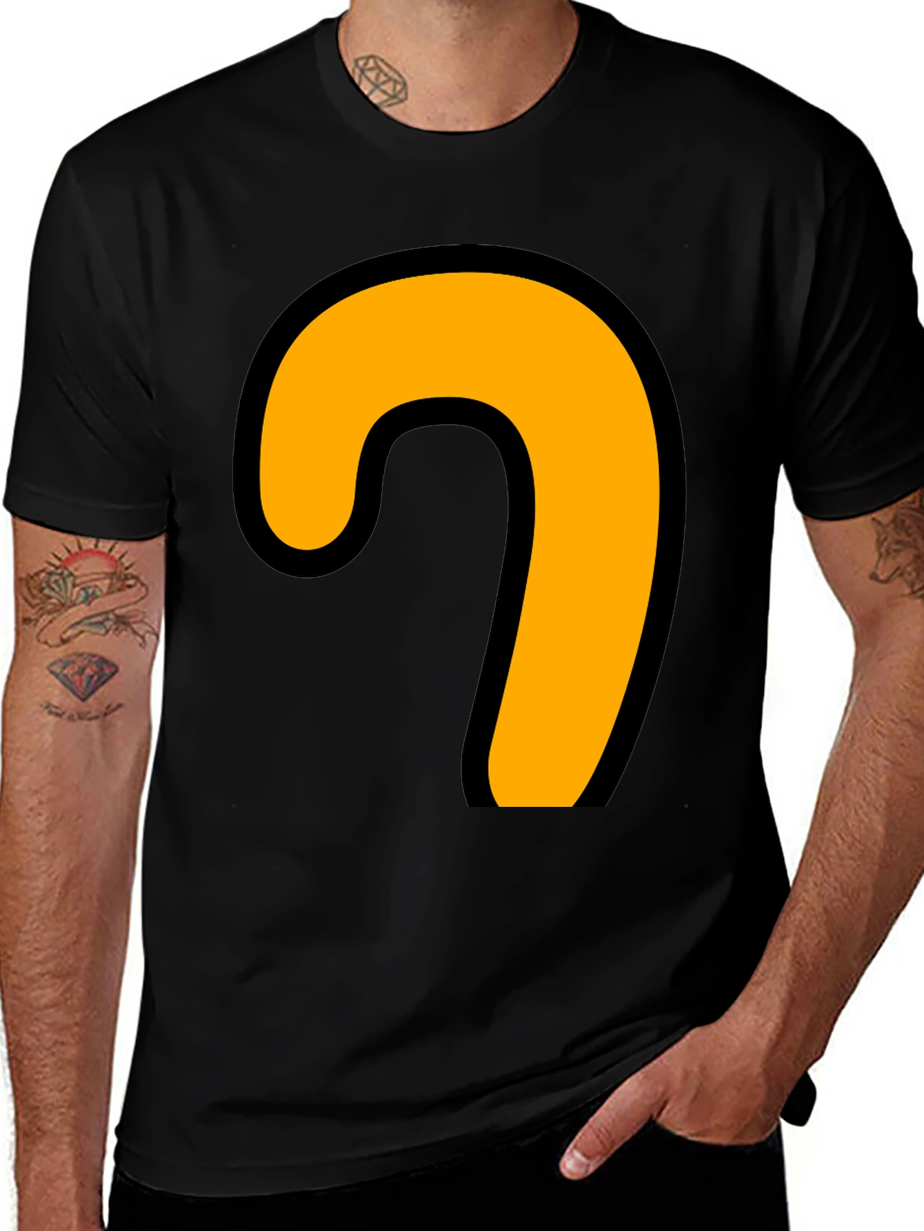 Variant 18 of Cartoon Hook T-Shirt - Black Tee