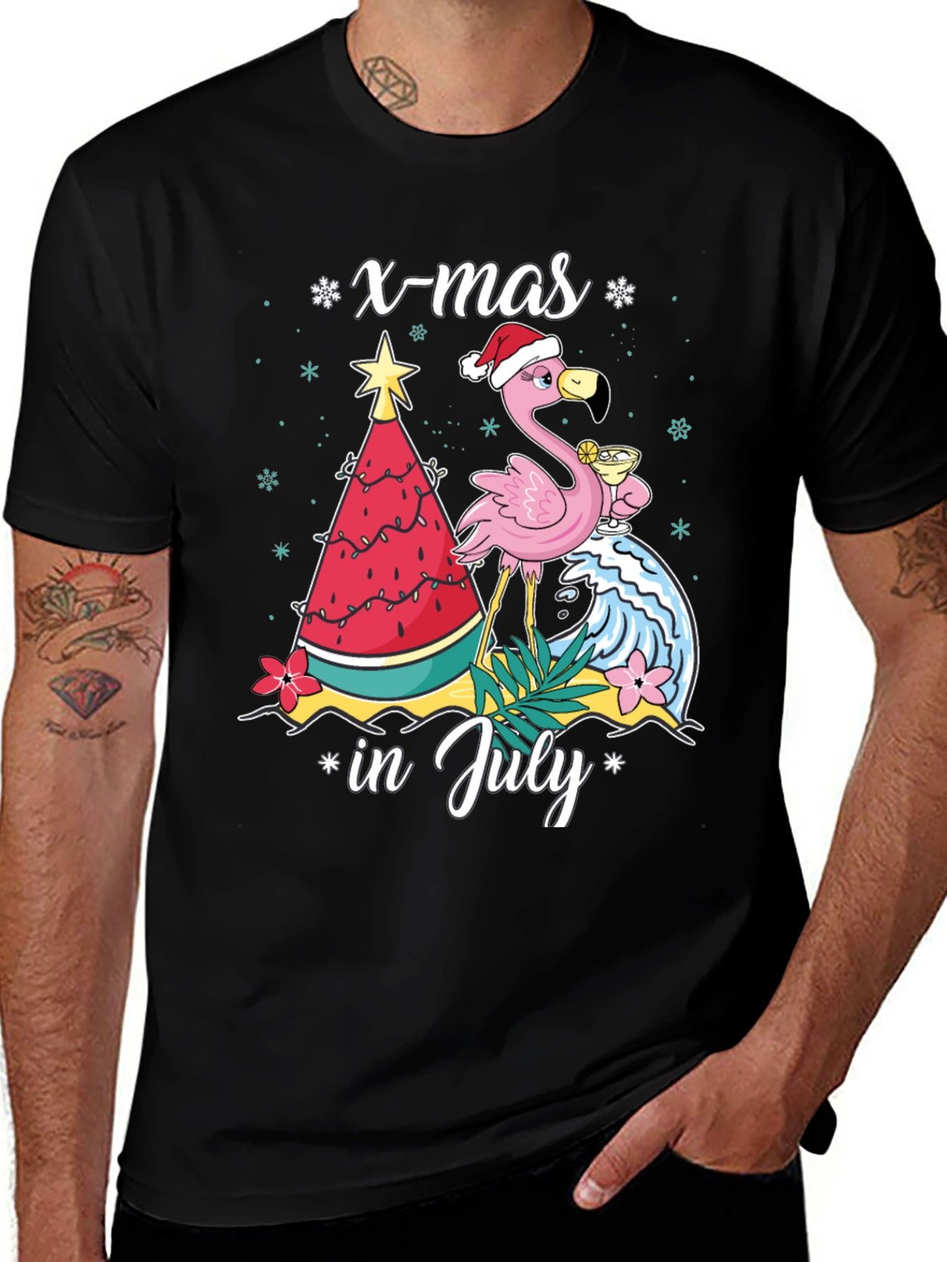 X-Mas in July Flamingo T-Shirt