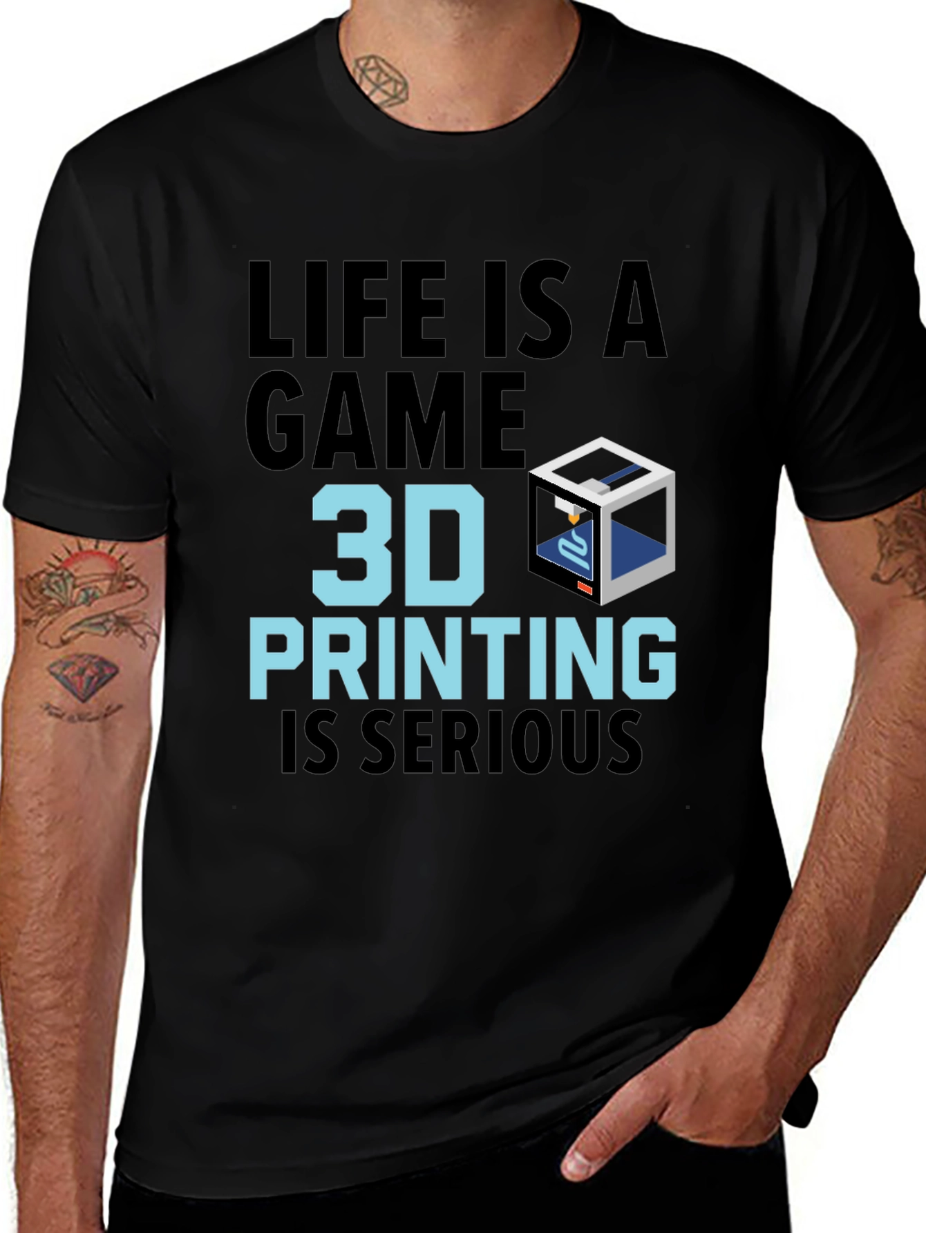 Variant 4 of Life is a Game 3D Printing Graphic T-Shirt