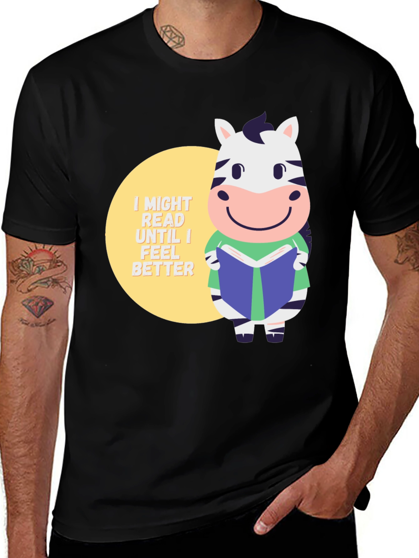 Variant 24 of Zebra Reading Book T-Shirt