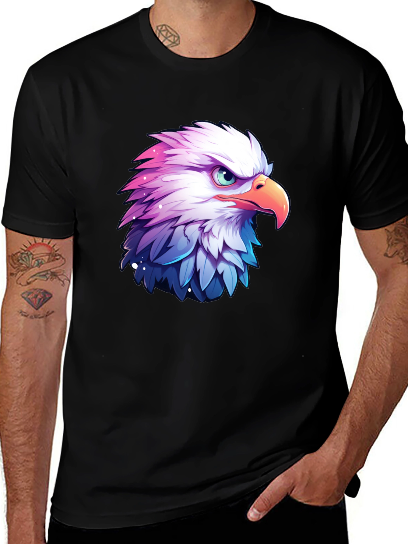 Variant 12 of Eagle Graphic Black T-Shirt for Men