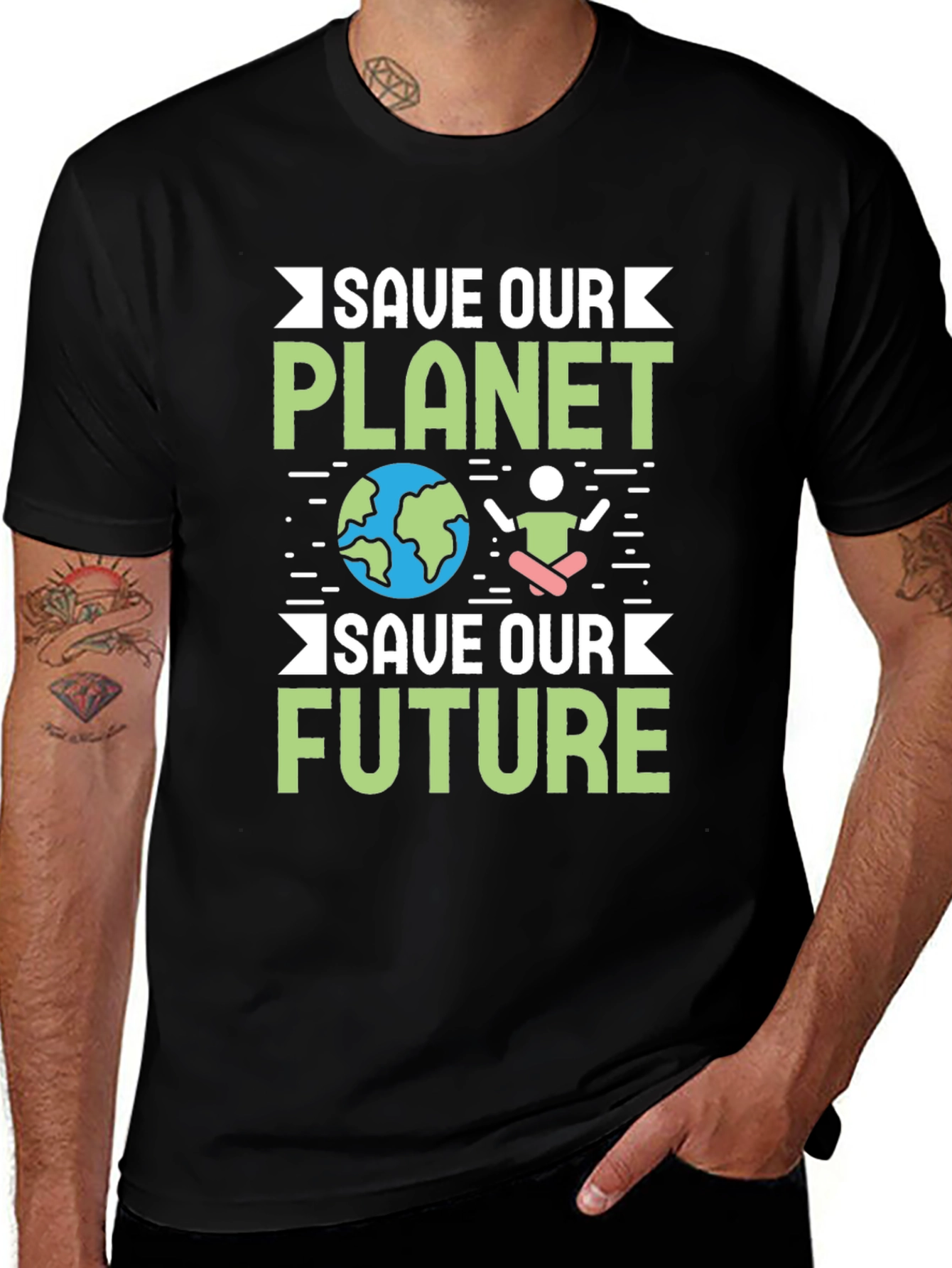 Variant 6 of Eco-Friendly Save Our Planet Graphic T-Shirt