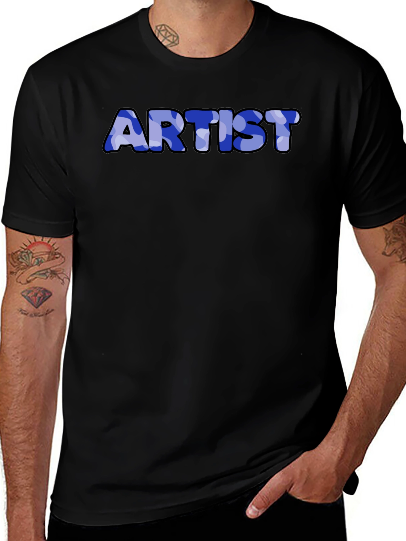 Artist Camo Print Black T-Shirt