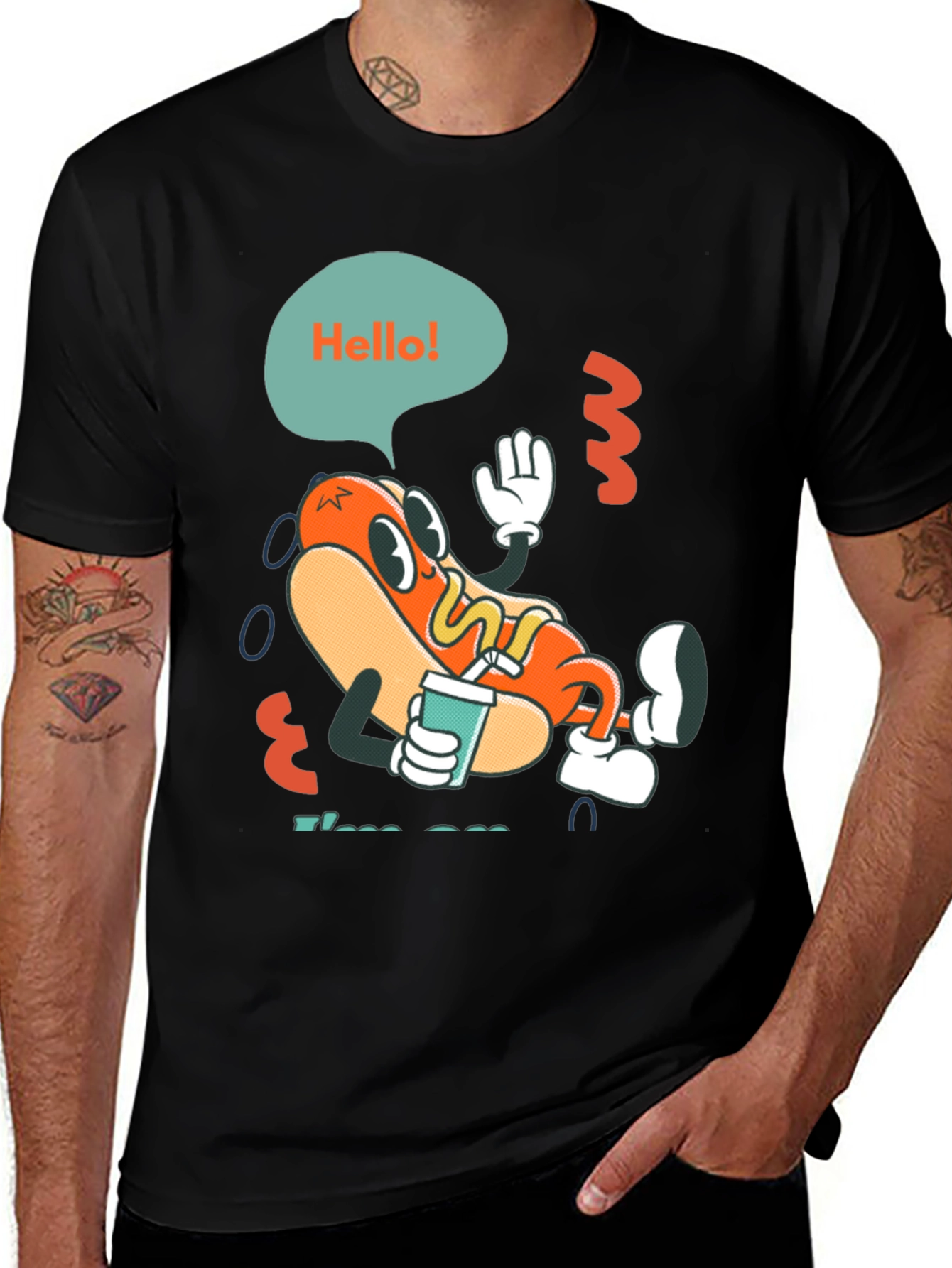 Variant 16 of Cartoon Hotdog Graphic Tee