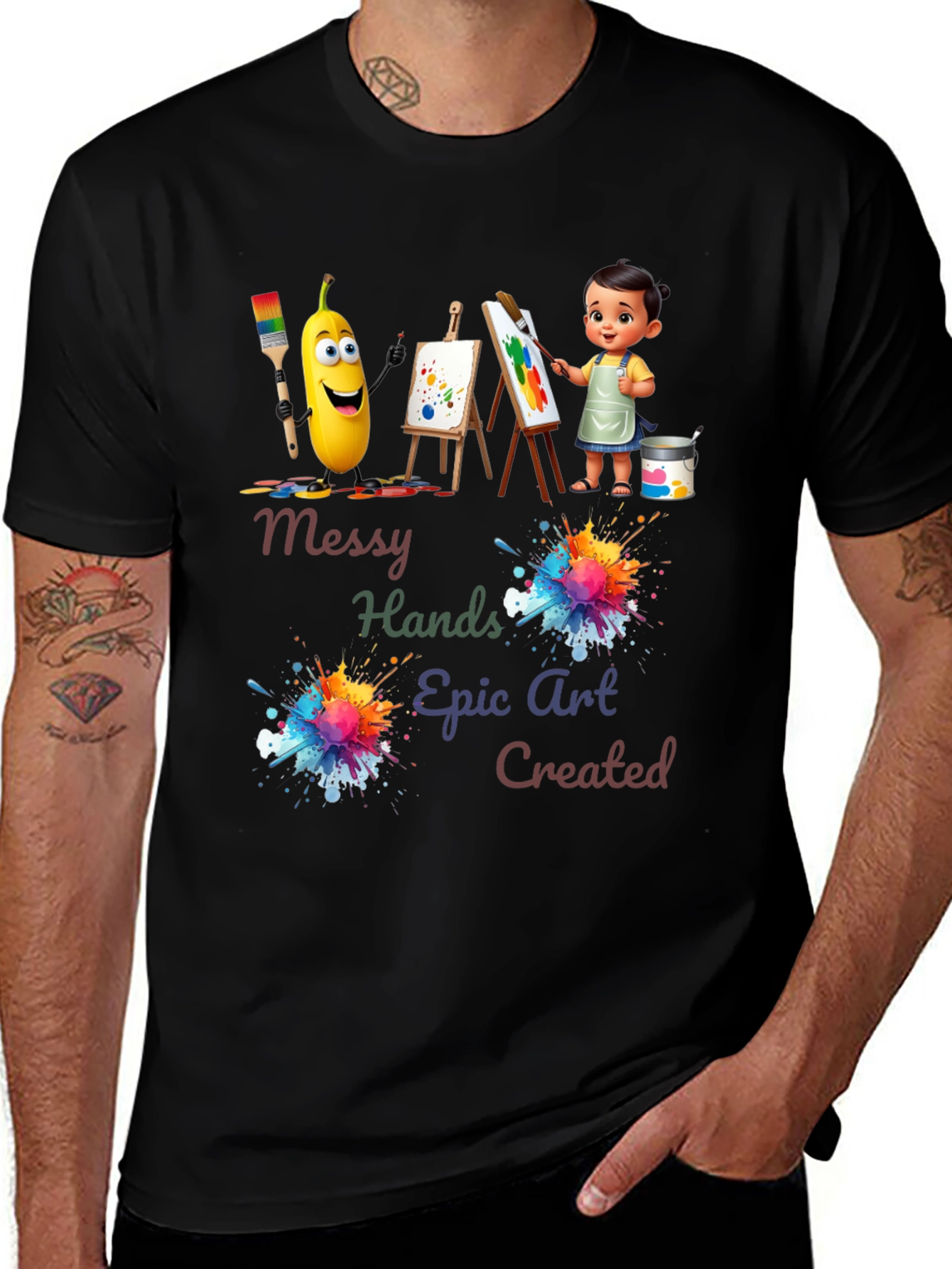 Variant 5 of Messy Hands Epic Art T-Shirt - Artist Tee