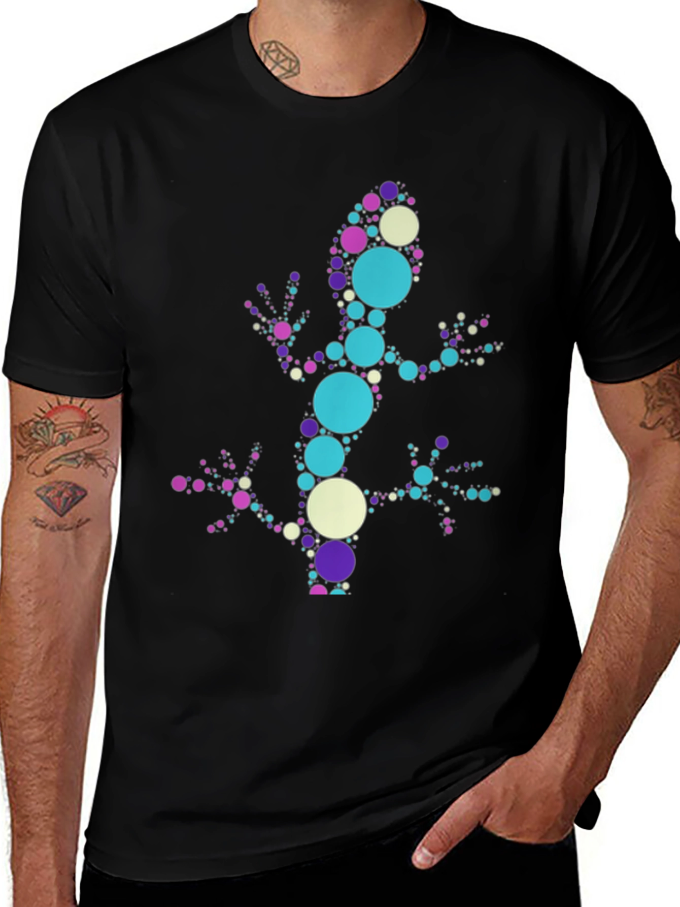 Variant 17 of Dotted Gecko Graphic Tee - Unique Design