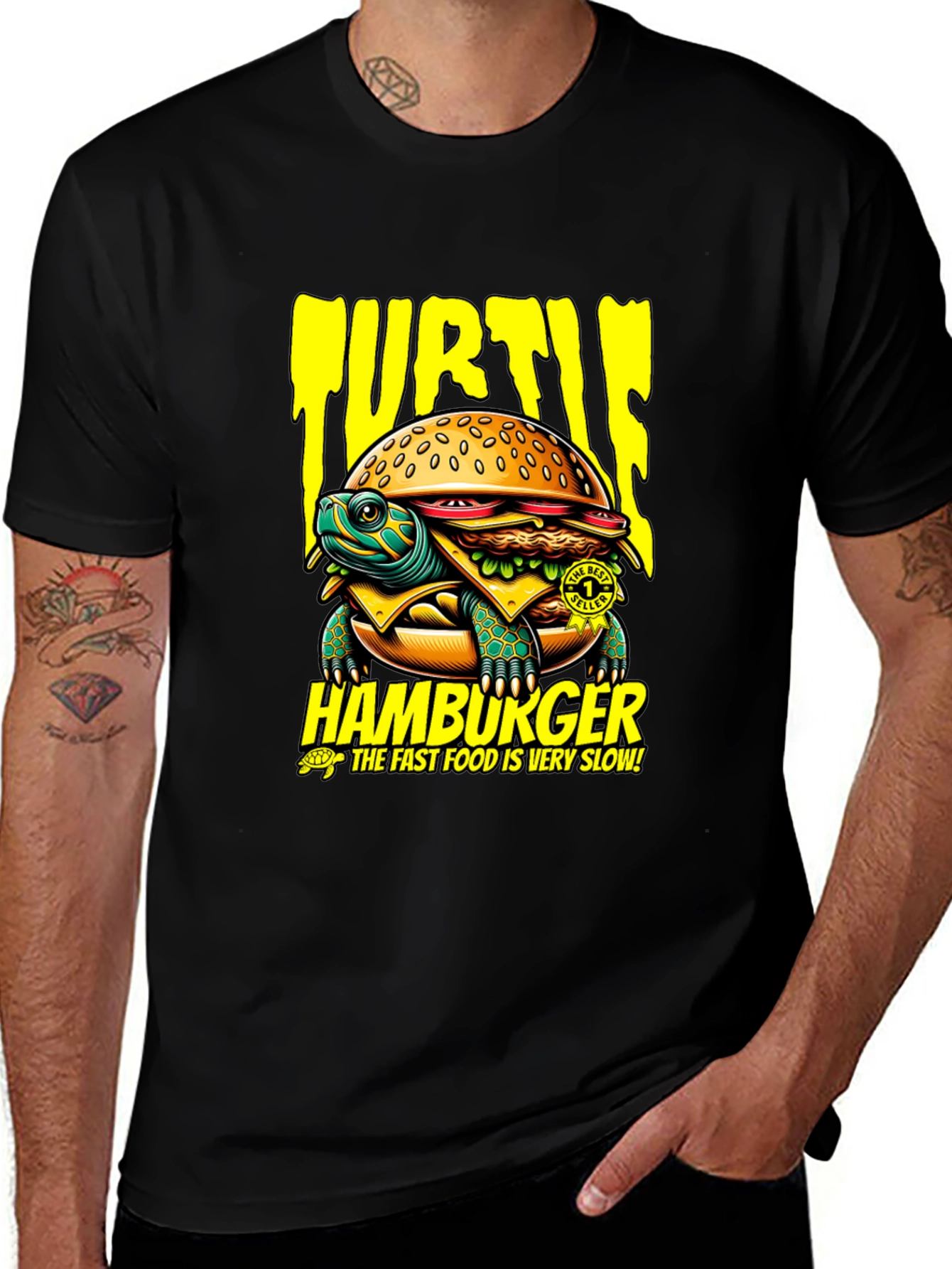 Variant 18 of Turtle Hamburger Graphic T-Shirt