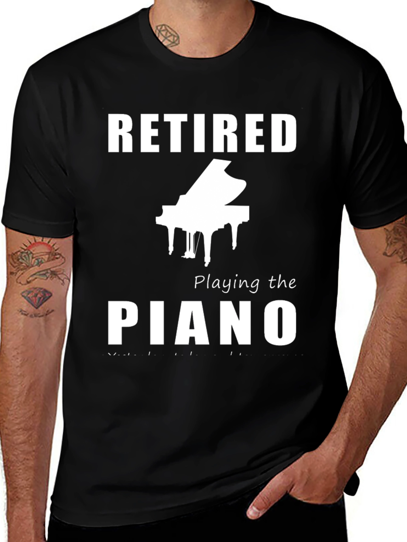 Variant 10 of Retired Piano Player T-Shirt - Musician Retirement Gift
