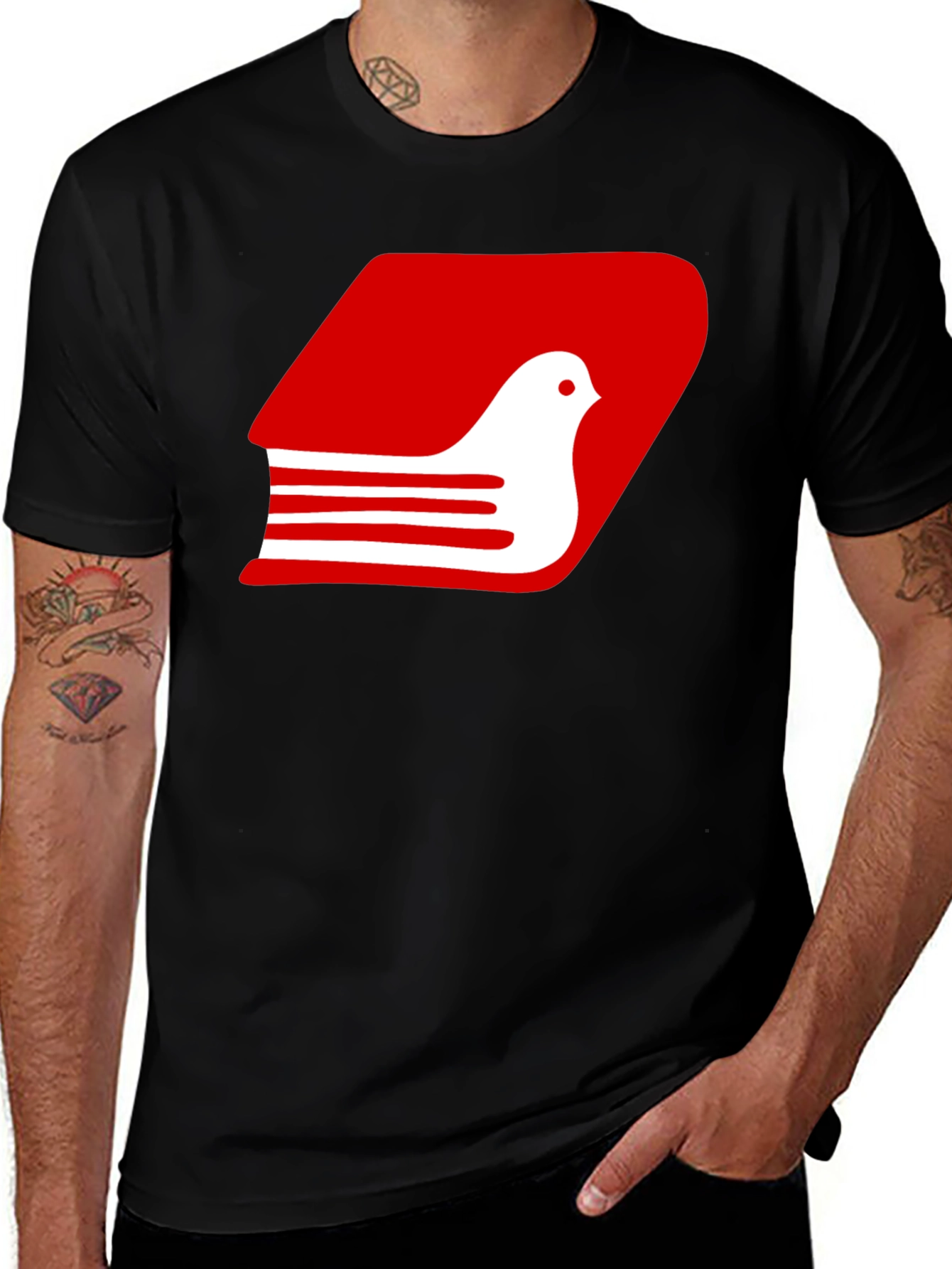 Variant 16 of Red Bird Book Black T-Shirt