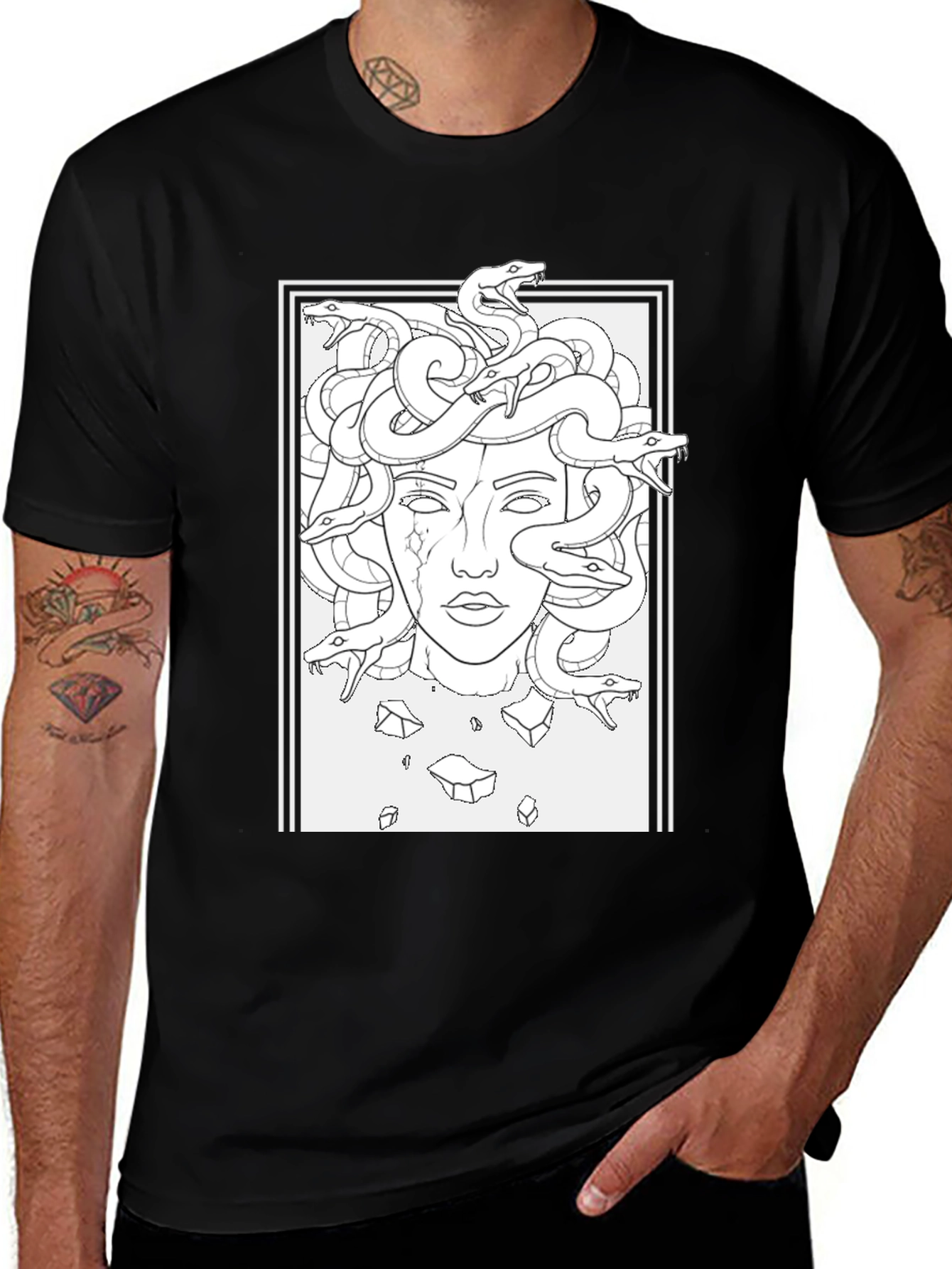 Variant 19 of Medusa Graphic Black T-Shirt