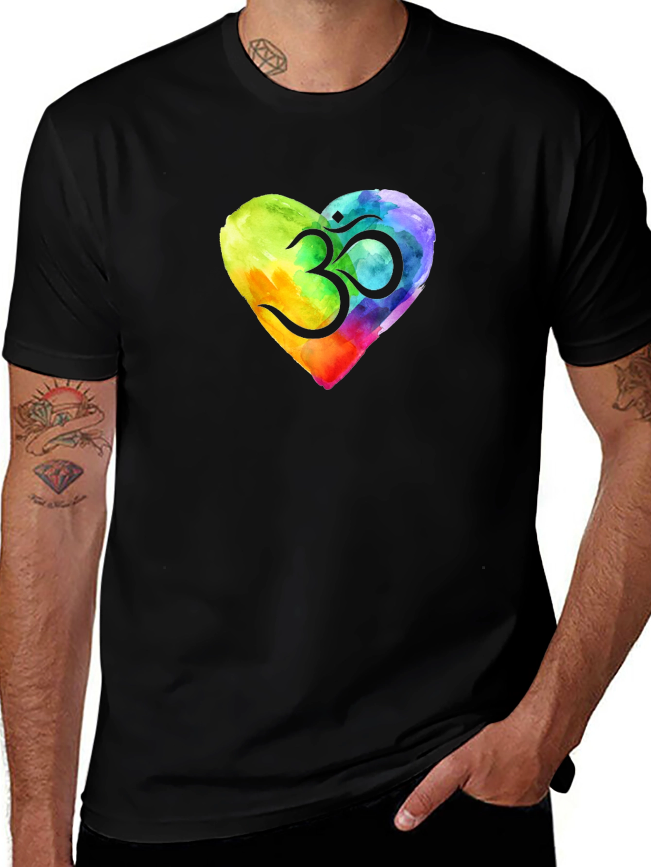 Variant 20 of Om Heart Watercolor T-Shirt