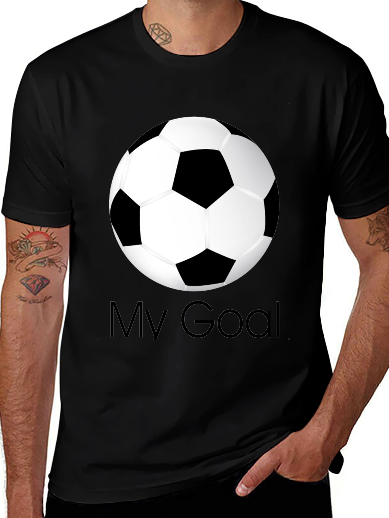 Variant 12 of My Goal Soccer Ball Graphic T-Shirt - Black