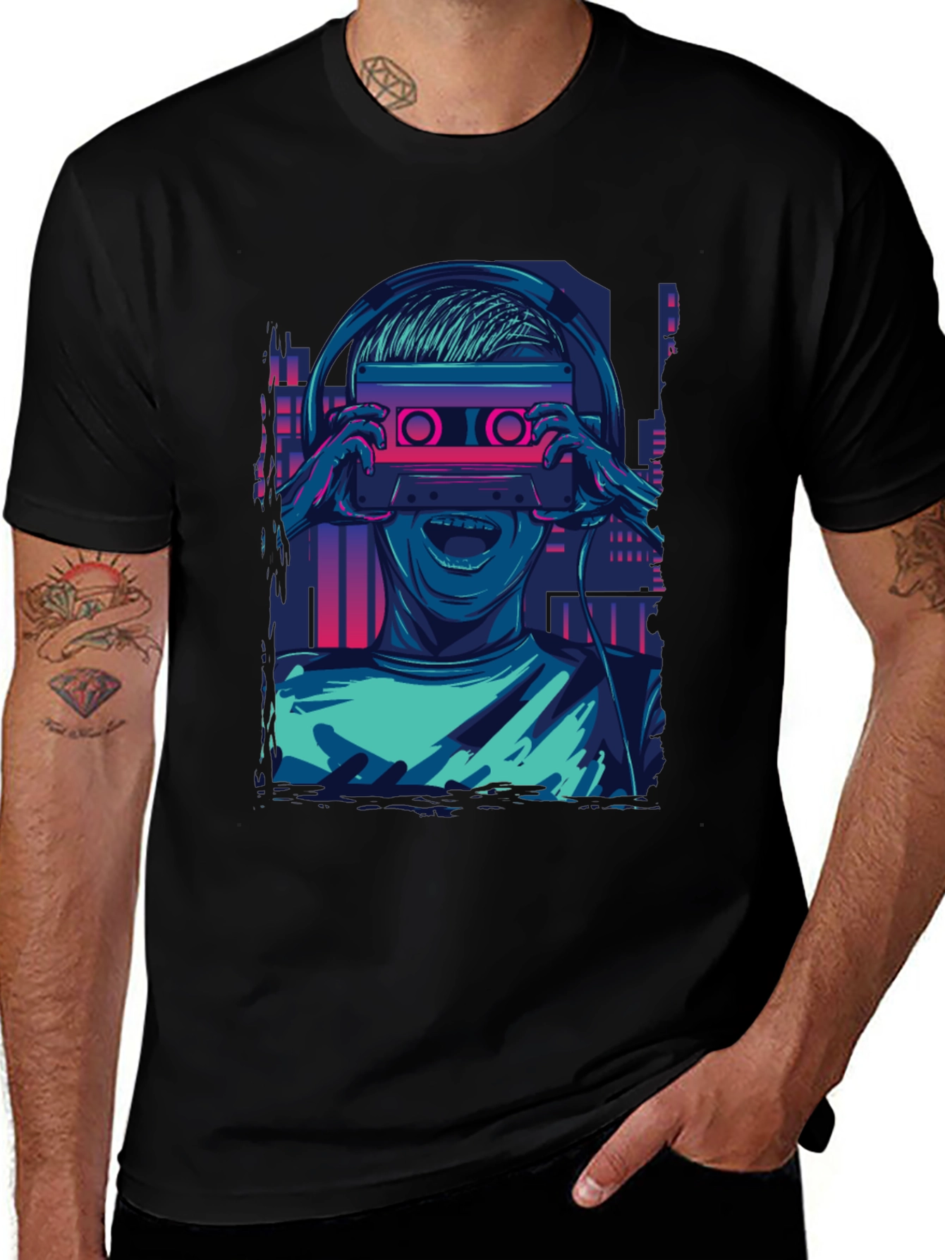 Variant 2 of Retro Music T-Shirt: Cassette Vision Tee